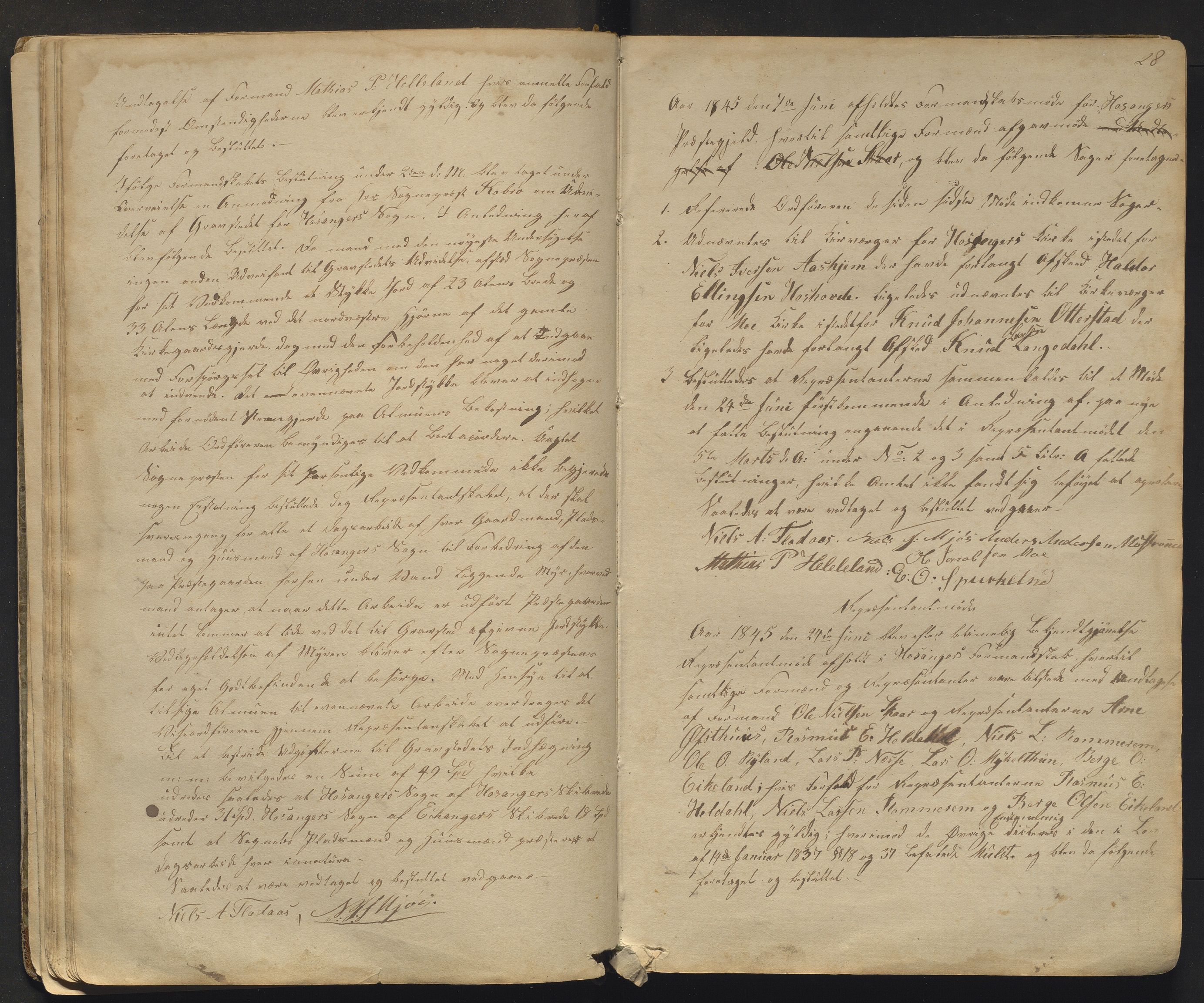Hosanger kommune. Formannskapet, IKAH/1253a-021/A/Aa/L0001: Møtebok for Hosanger formannskap og heradsstyre, 1838-1867, p. 28