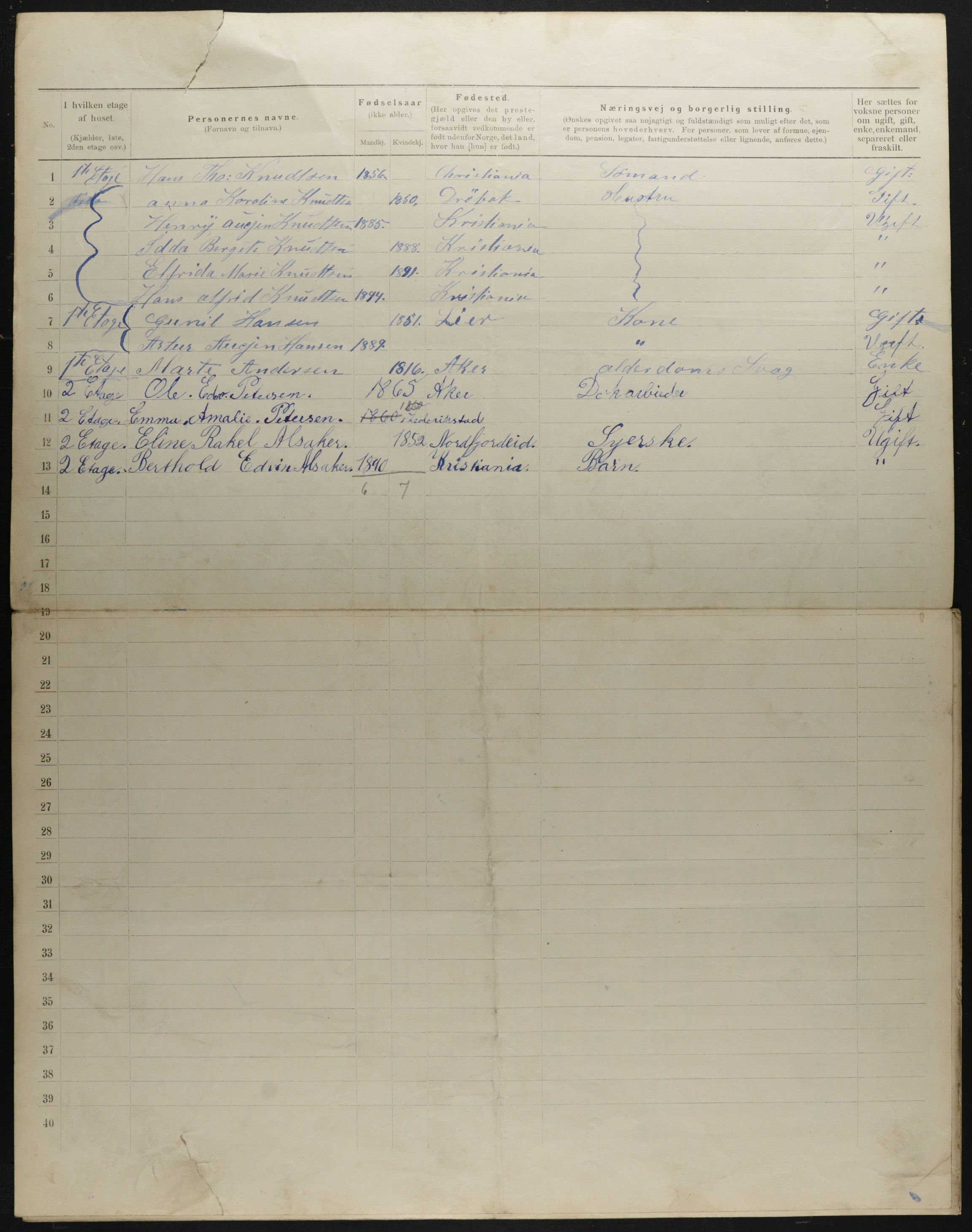 OBA, Municipal Census 1901 for Kristiania, 1901, p. 3462