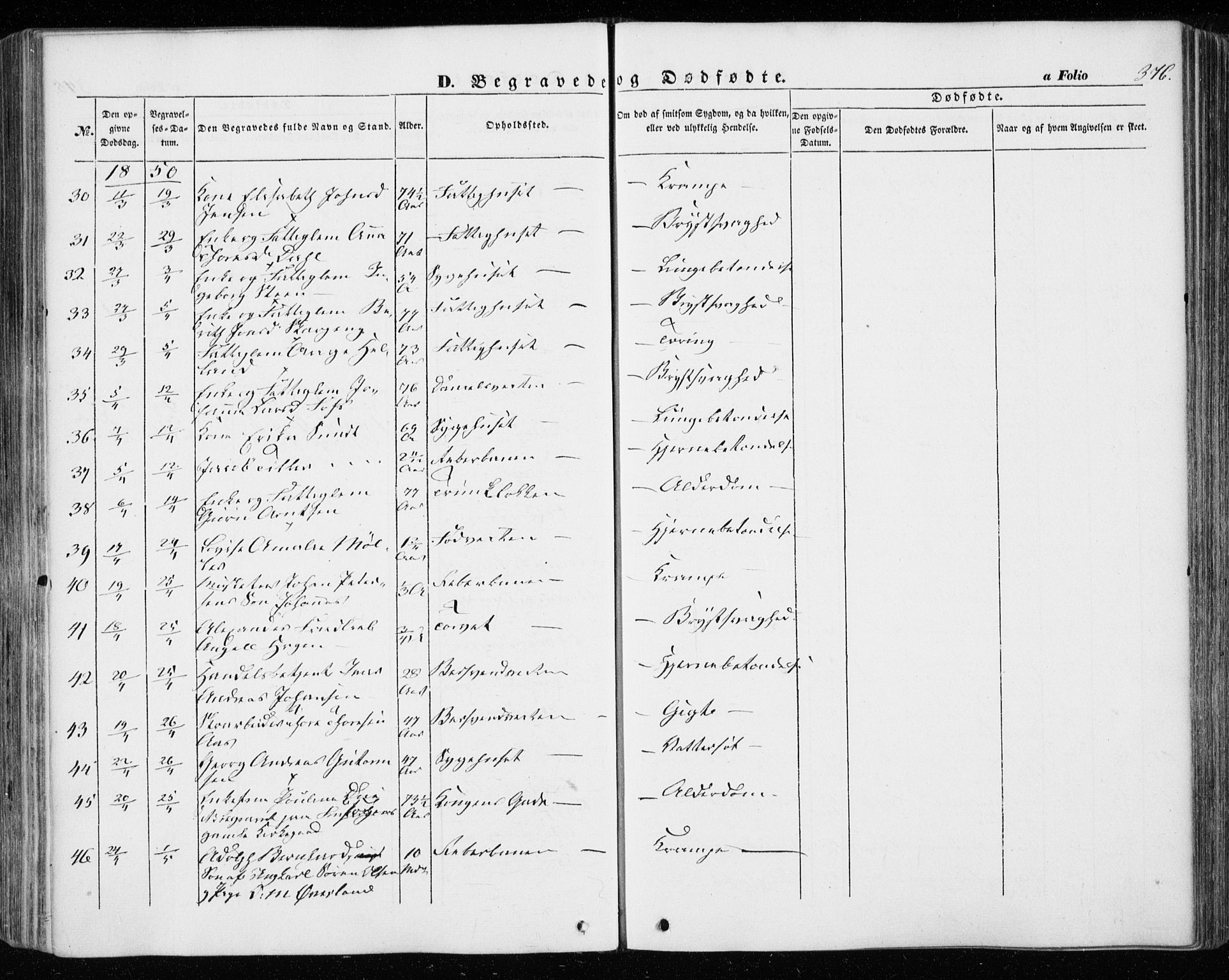 Ministerialprotokoller, klokkerbøker og fødselsregistre - Sør-Trøndelag, AV/SAT-A-1456/601/L0051: Parish register (official) no. 601A19, 1848-1857, p. 376