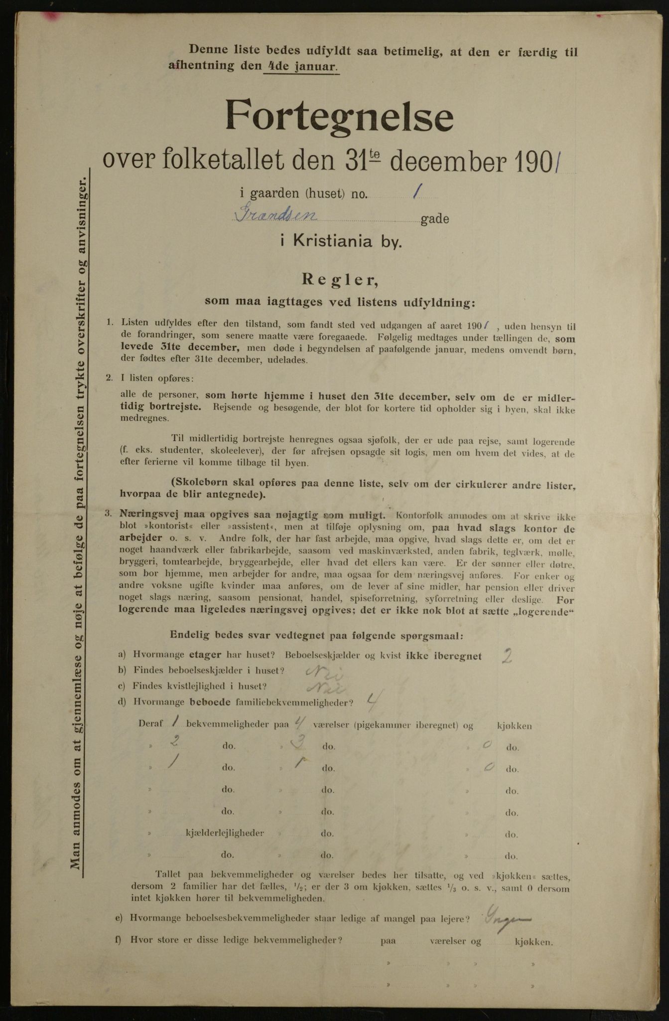 OBA, Municipal Census 1901 for Kristiania, 1901, p. 4810