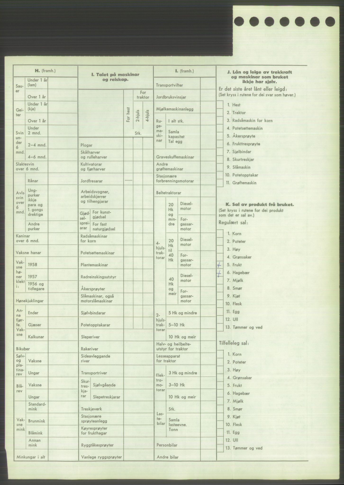 Statistisk sentralbyrå, Næringsøkonomiske emner, Jordbruk, skogbruk, jakt, fiske og fangst, AV/RA-S-2234/G/Gd/L0373: Rogaland: 1130 Strand (kl. 1-2), 1131 Årdal og 1132 Fister, 1959, p. 1428