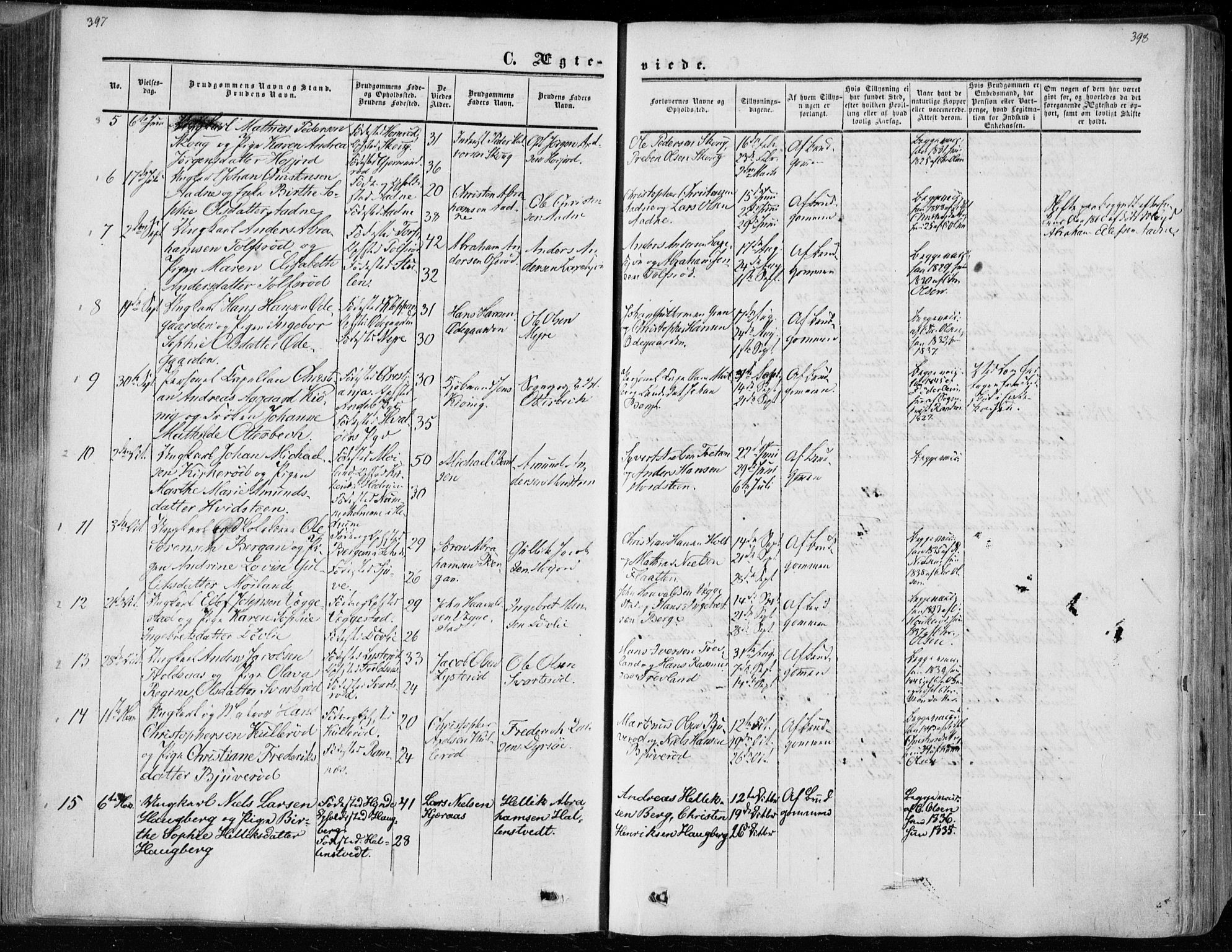 Andebu kirkebøker, AV/SAKO-A-336/F/Fa/L0005: Parish register (official) no. 5, 1857-1870, p. 397-398