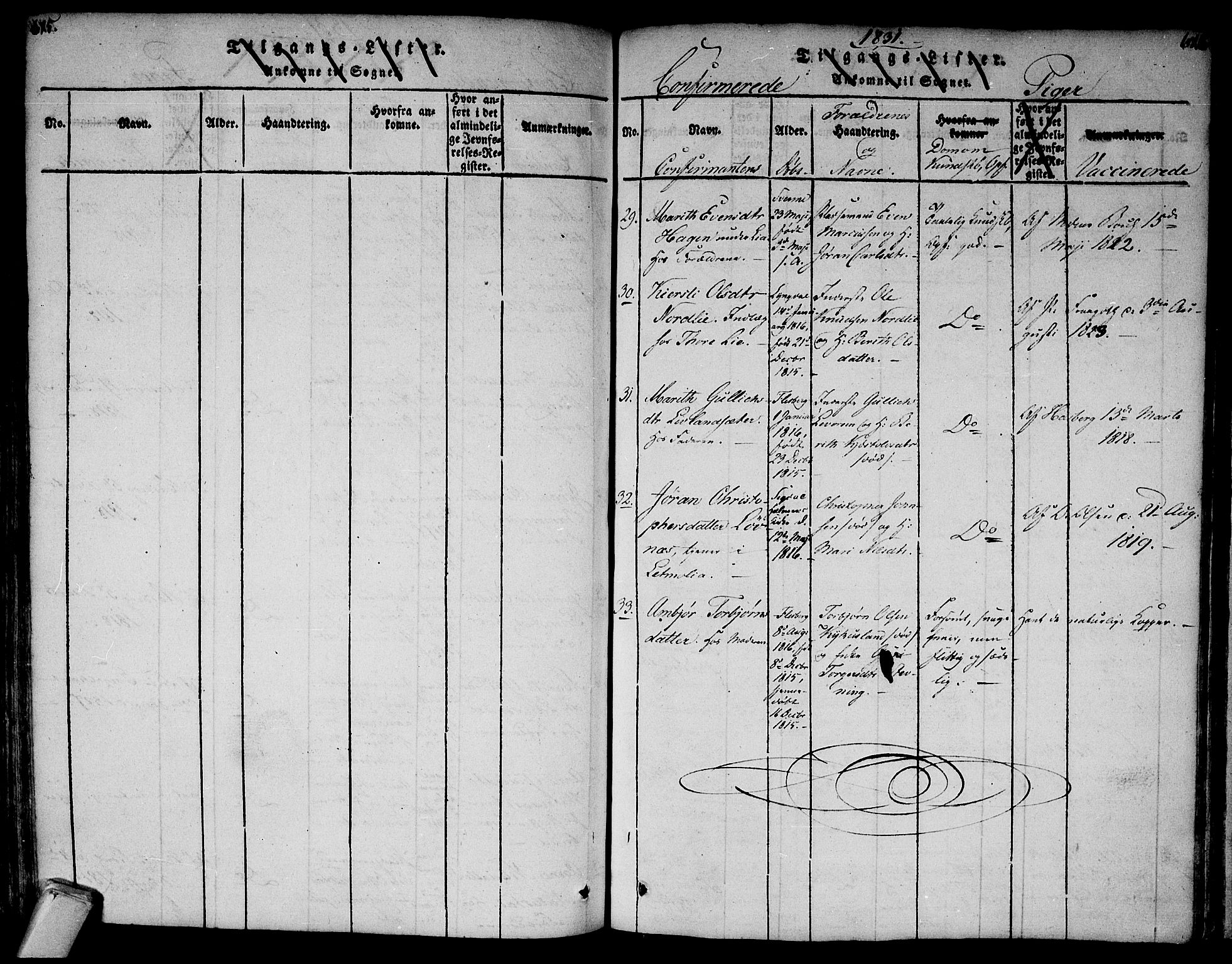 Flesberg kirkebøker, AV/SAKO-A-18/F/Fa/L0005: Parish register (official) no. I 5, 1816-1834, p. 615-616