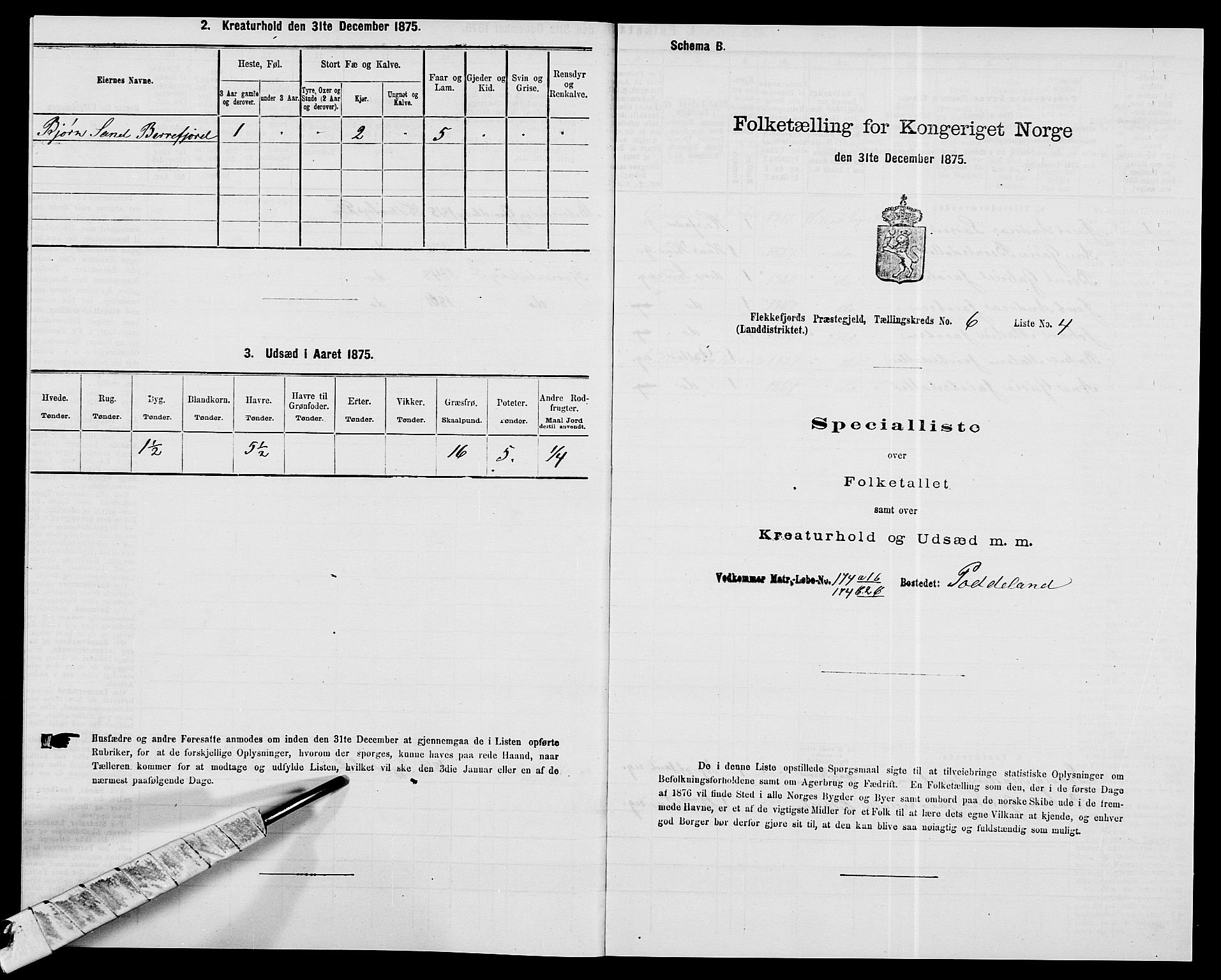 SAK, 1875 census for 1042L Flekkefjord/Nes og Hidra, 1875, p. 791