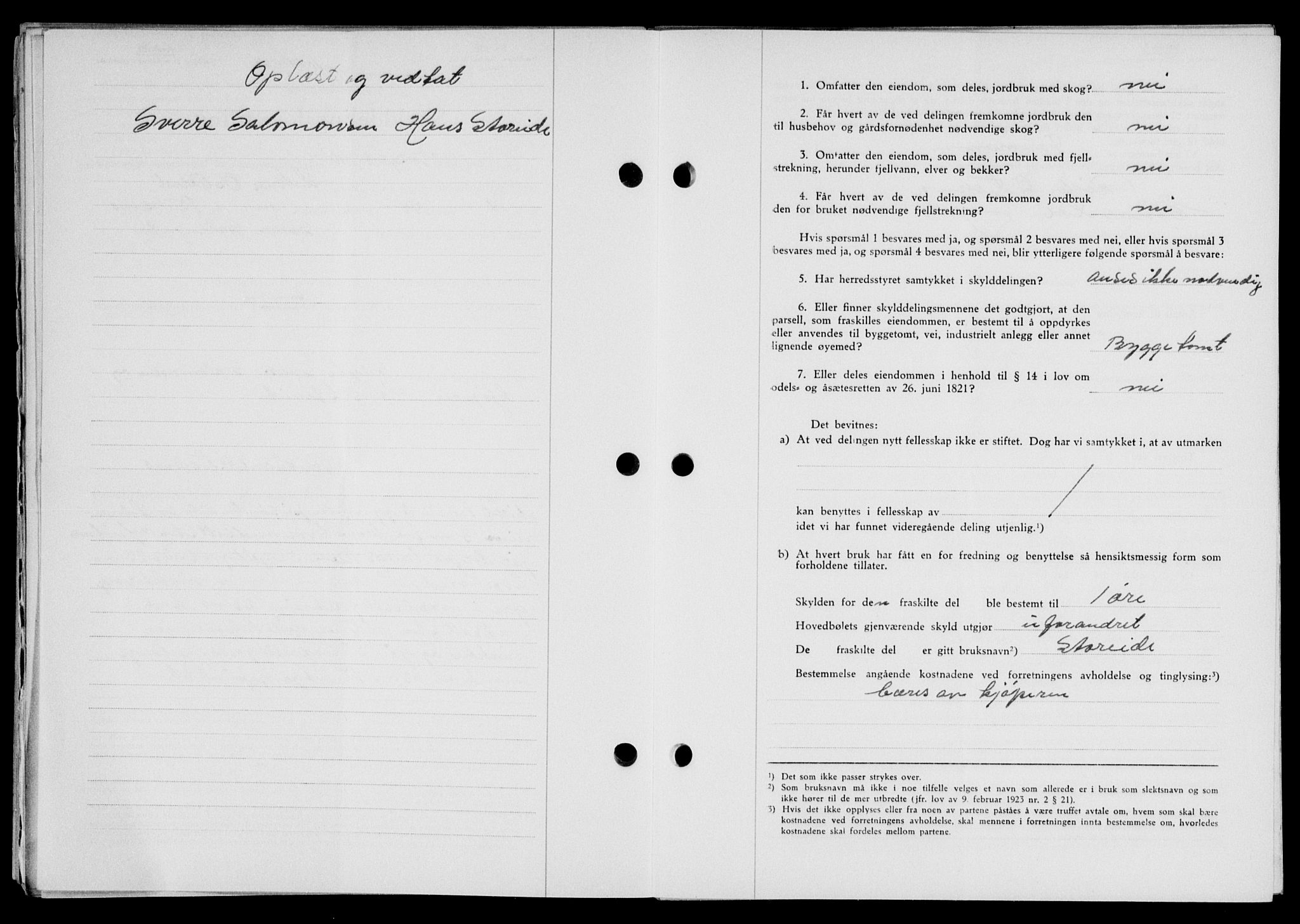 Lofoten sorenskriveri, SAT/A-0017/1/2/2C/L0014a: Mortgage book no. 14a, 1946-1946, Diary no: : 1044/1946