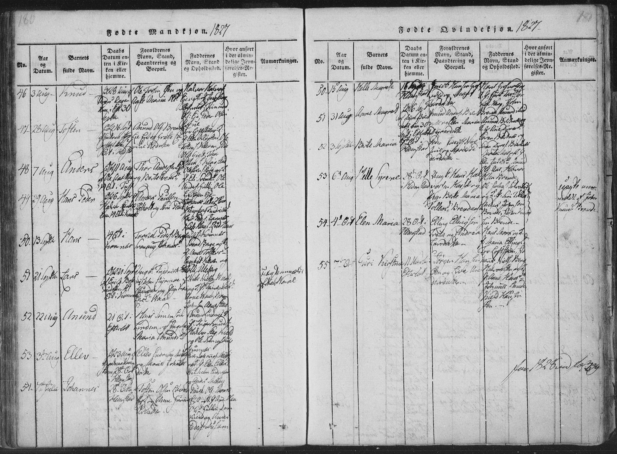 Sandsvær kirkebøker, SAKO/A-244/F/Fa/L0004: Parish register (official) no. I 4, 1817-1839, p. 180-181