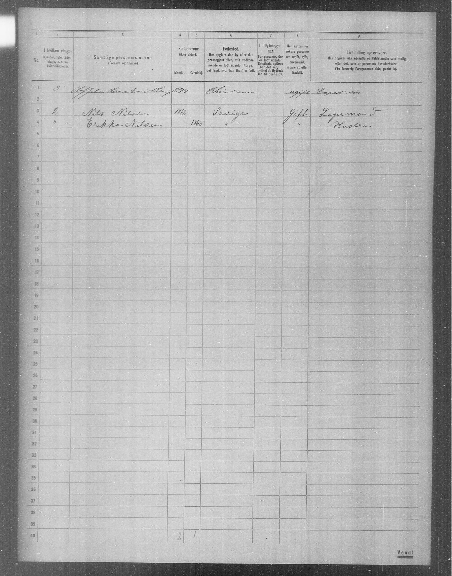 OBA, Municipal Census 1904 for Kristiania, 1904, p. 6100