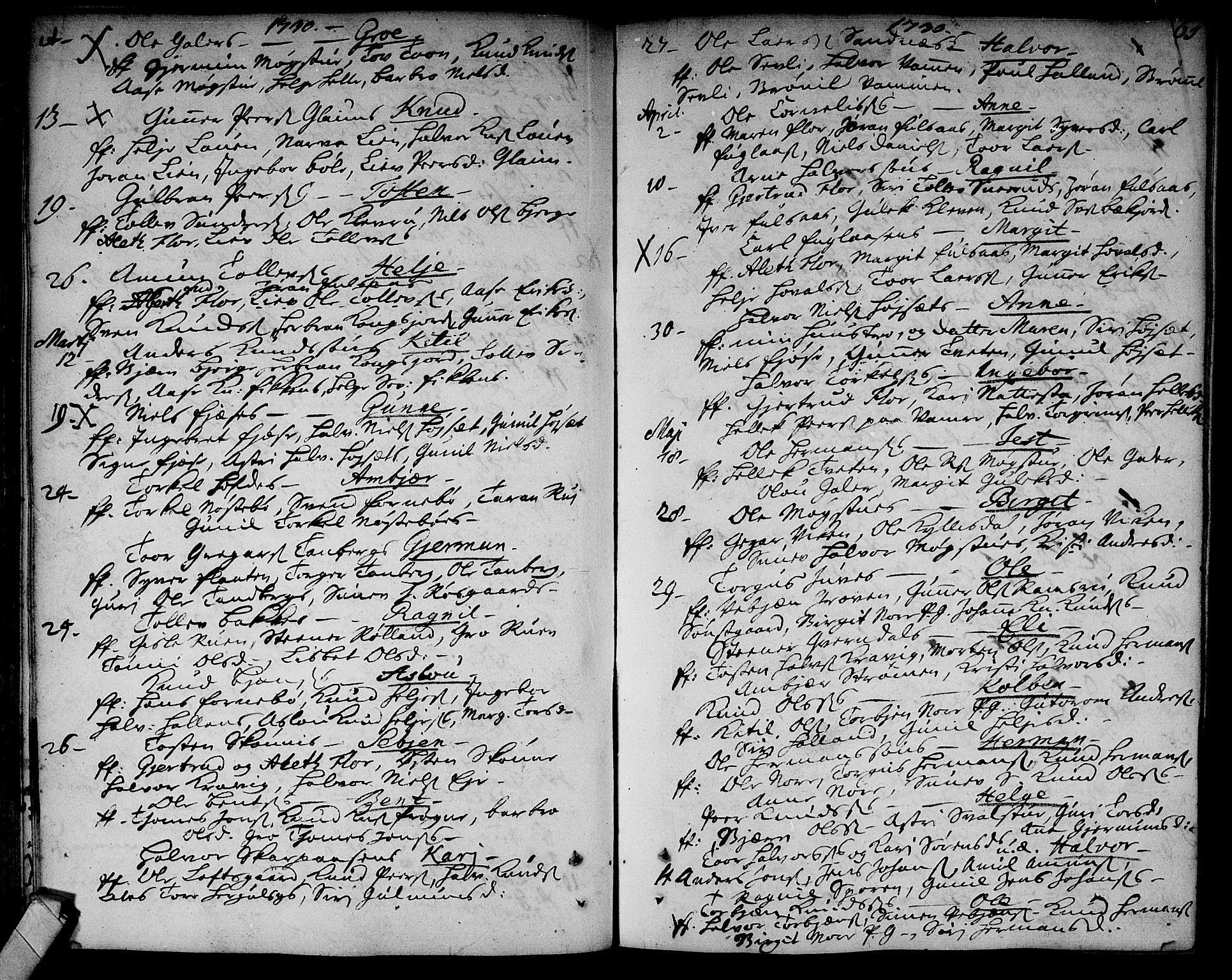 Rollag kirkebøker, SAKO/A-240/F/Fa/L0002: Parish register (official) no. I 2, 1714-1742, p. 61