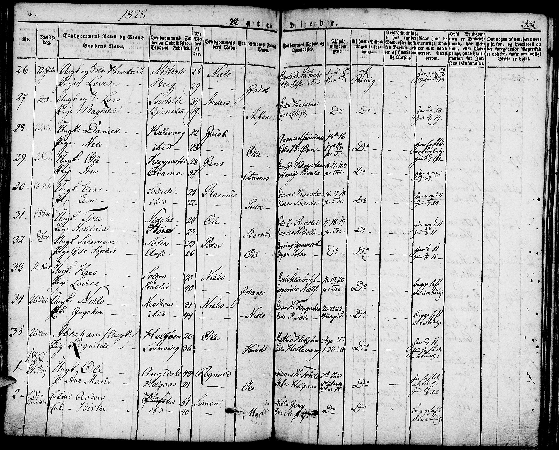 Førde sokneprestembete, AV/SAB-A-79901/H/Haa/Haaa/L0006: Parish register (official) no. A 6, 1821-1842, p. 332