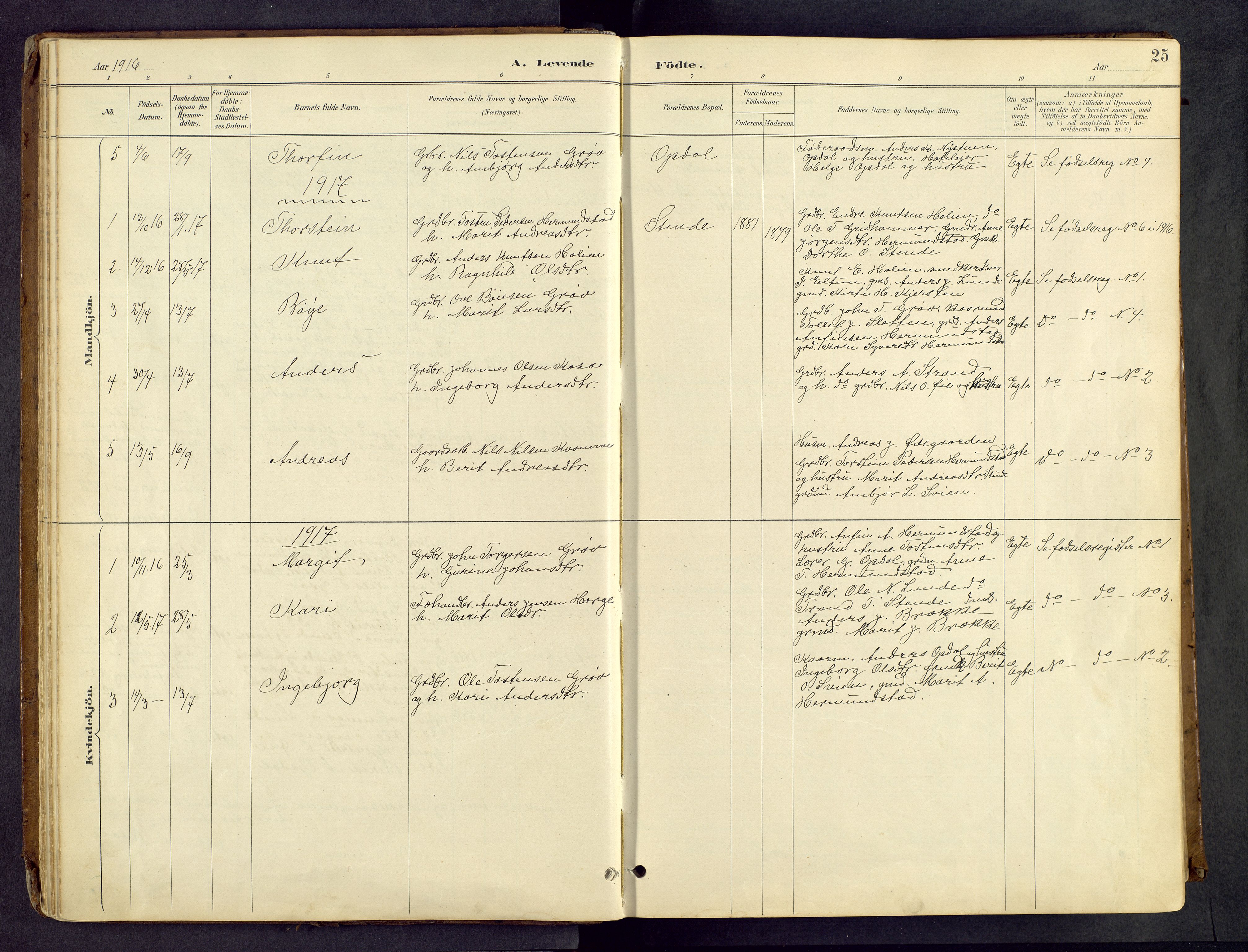 Vang prestekontor, Valdres, SAH/PREST-140/H/Hb/L0005: Parish register (copy) no. 5, 1889-1945, p. 25
