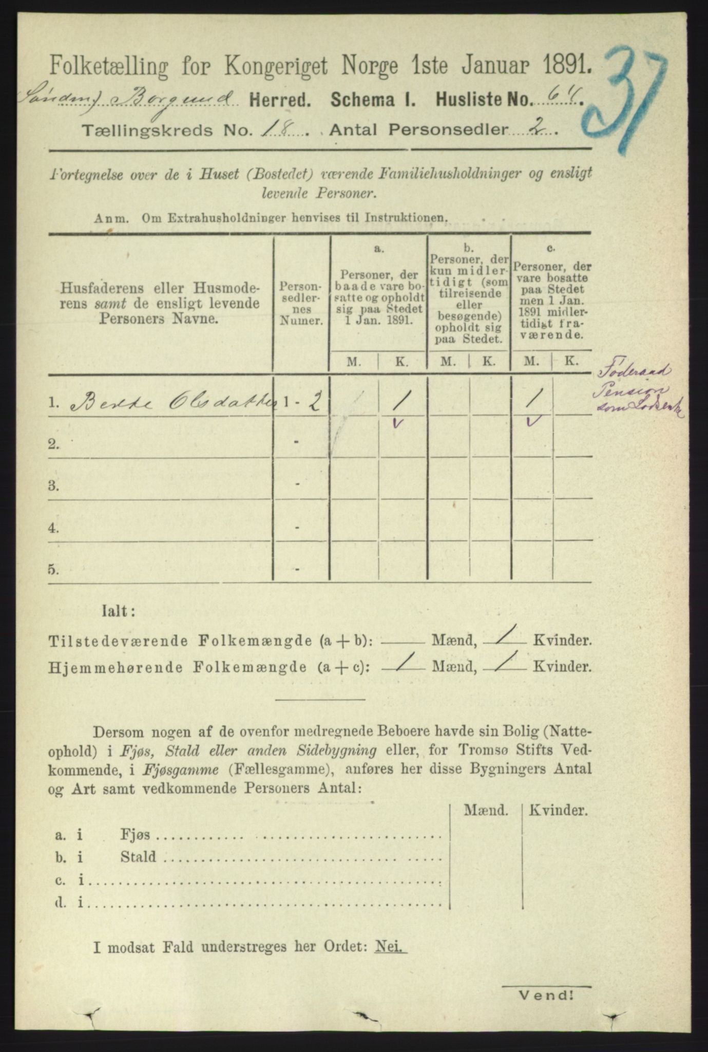 RA, 1891 census for 1531 Borgund, 1891, p. 5478