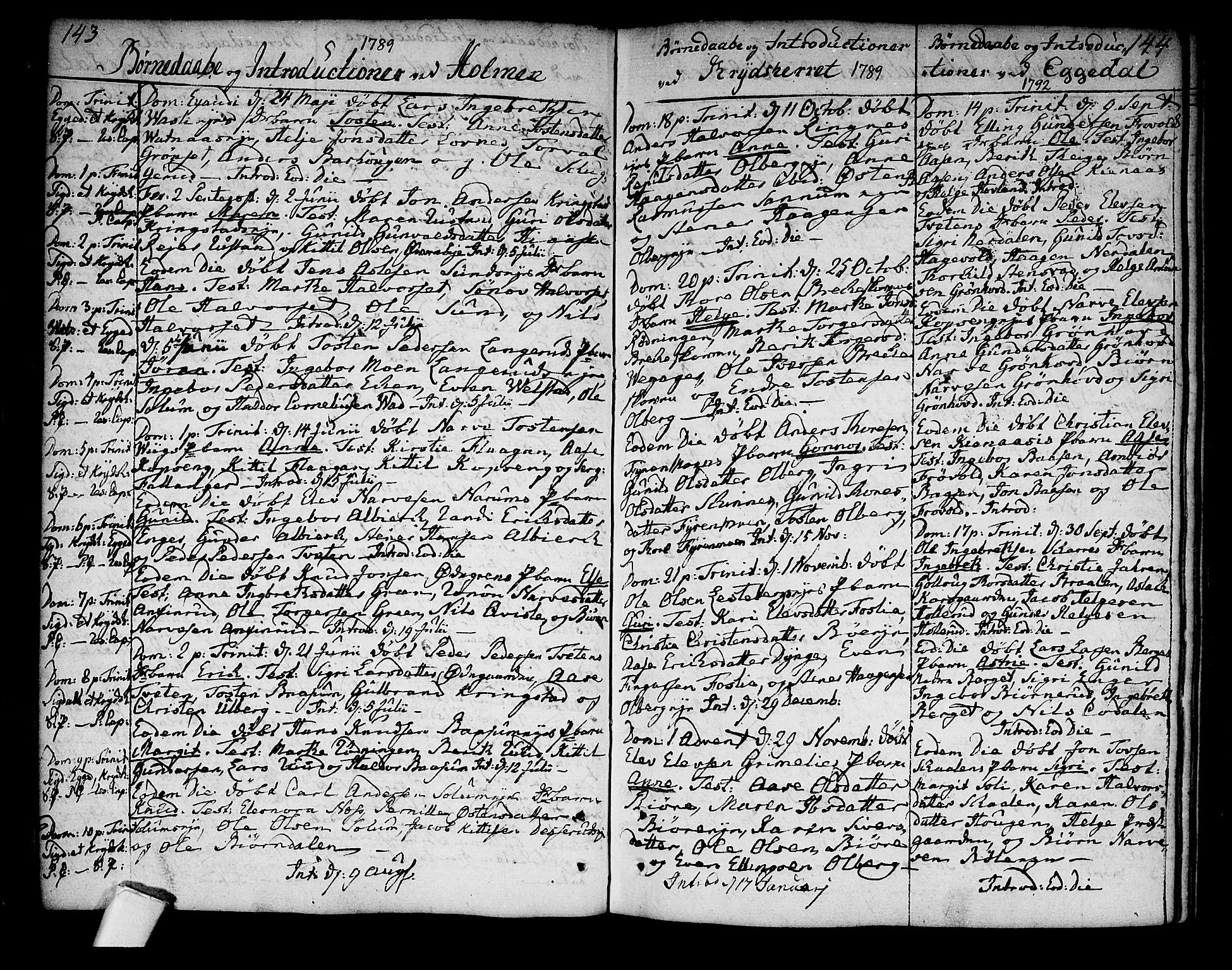 Sigdal kirkebøker, AV/SAKO-A-245/F/Fa/L0002: Parish register (official) no. I 2, 1778-1792, p. 143-144