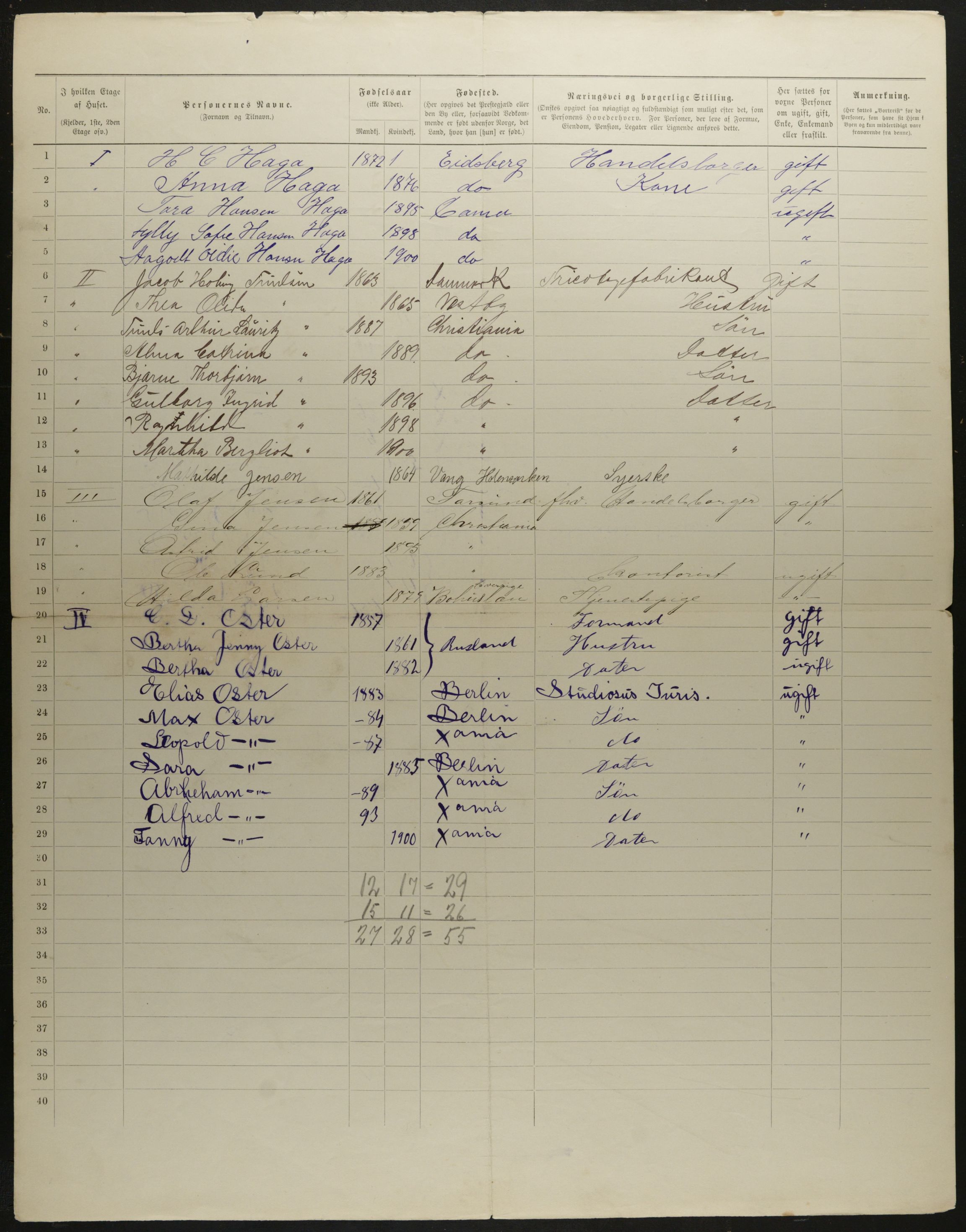 OBA, Municipal Census 1901 for Kristiania, 1901, p. 5690