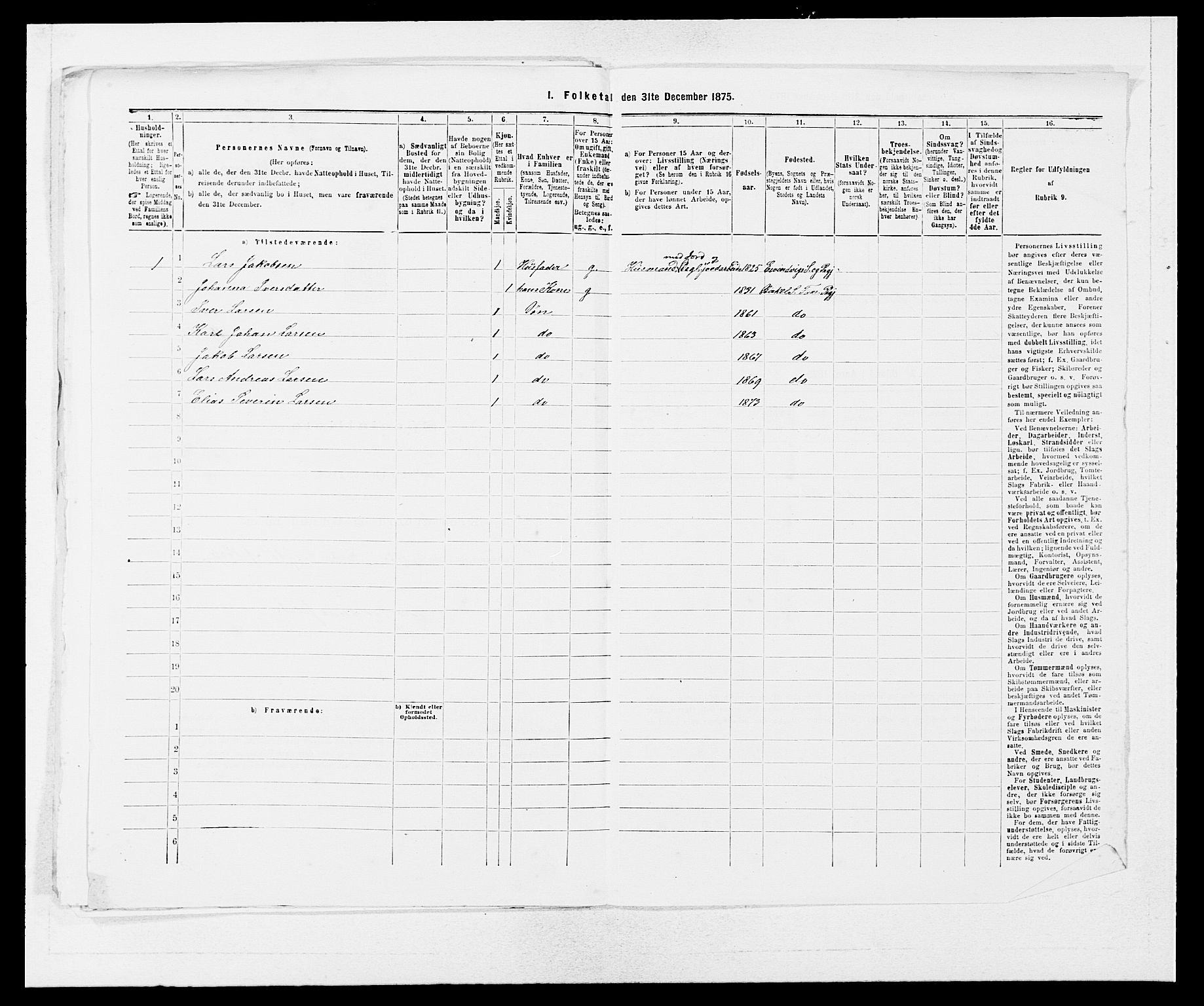 SAB, 1875 census for 1249P Fana, 1875, p. 561