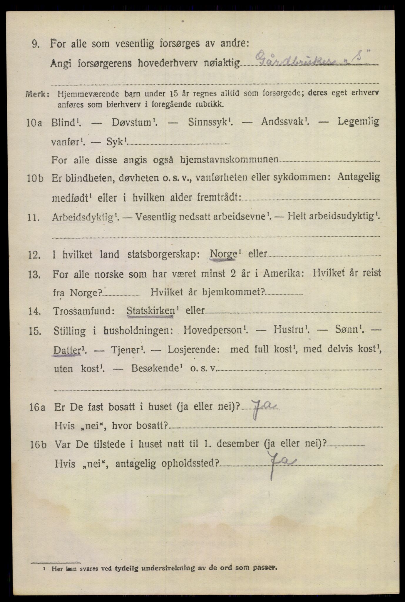 SAKO, 1920 census for Flesberg, 1920, p. 2624