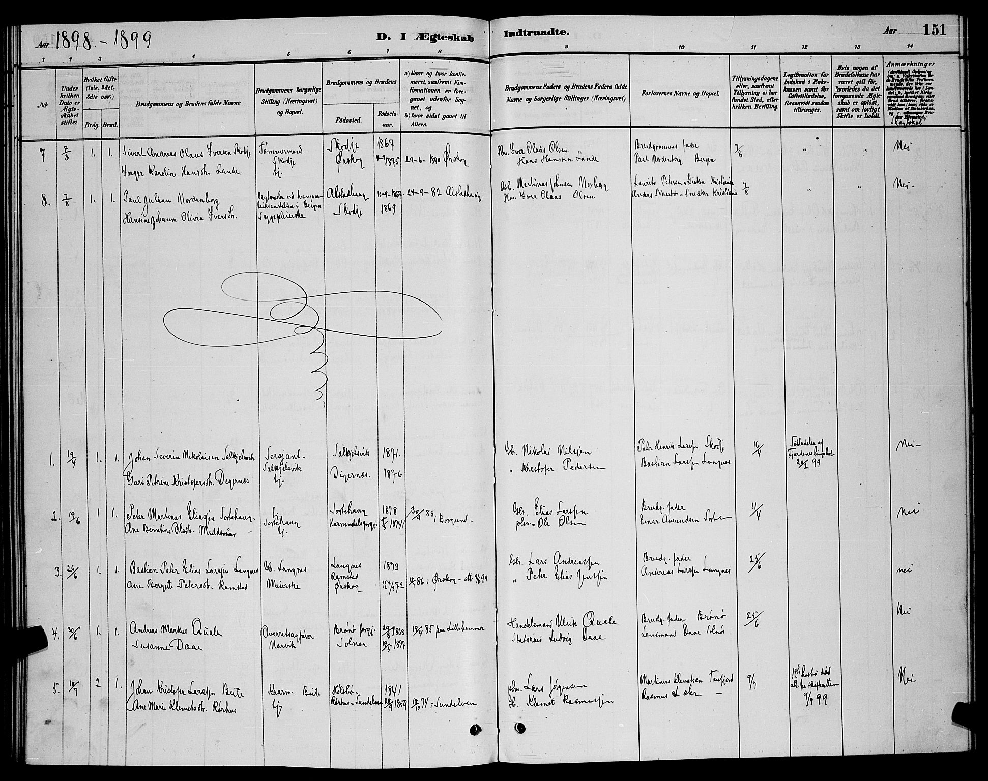 Ministerialprotokoller, klokkerbøker og fødselsregistre - Møre og Romsdal, AV/SAT-A-1454/524/L0365: Parish register (copy) no. 524C06, 1880-1899, p. 151