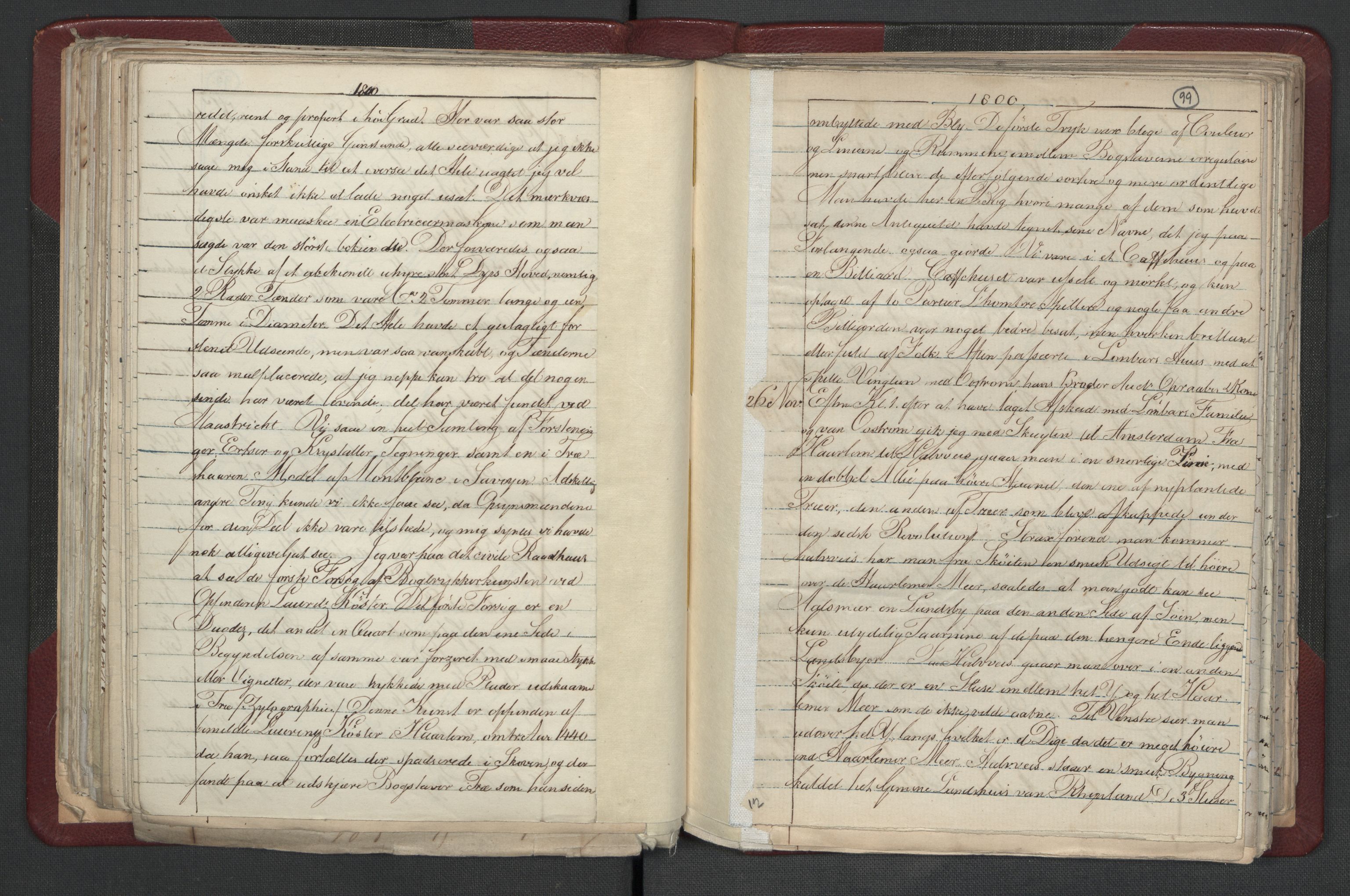 Meltzer, Fredrik, AV/RA-PA-0028/F/L0001: Dagbok for årene 1796-1808, 1811, 1817, 1796-1817, p. 98b-99a