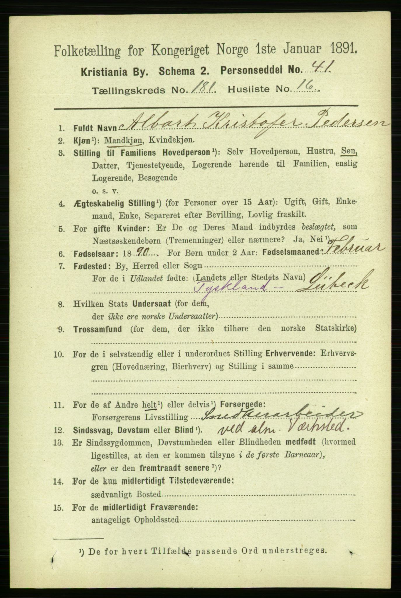 RA, 1891 census for 0301 Kristiania, 1891, p. 108748