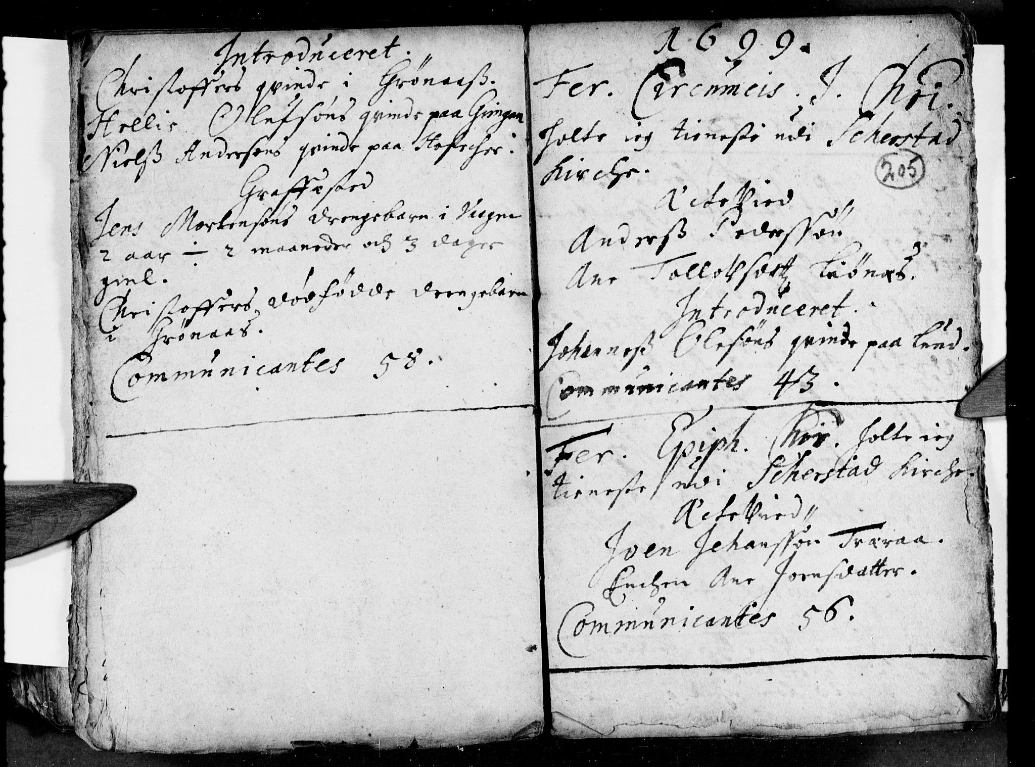 Ministerialprotokoller, klokkerbøker og fødselsregistre - Nordland, AV/SAT-A-1459/852/L0732: Parish register (official) no. 852A02, 1690-1699, p. 205