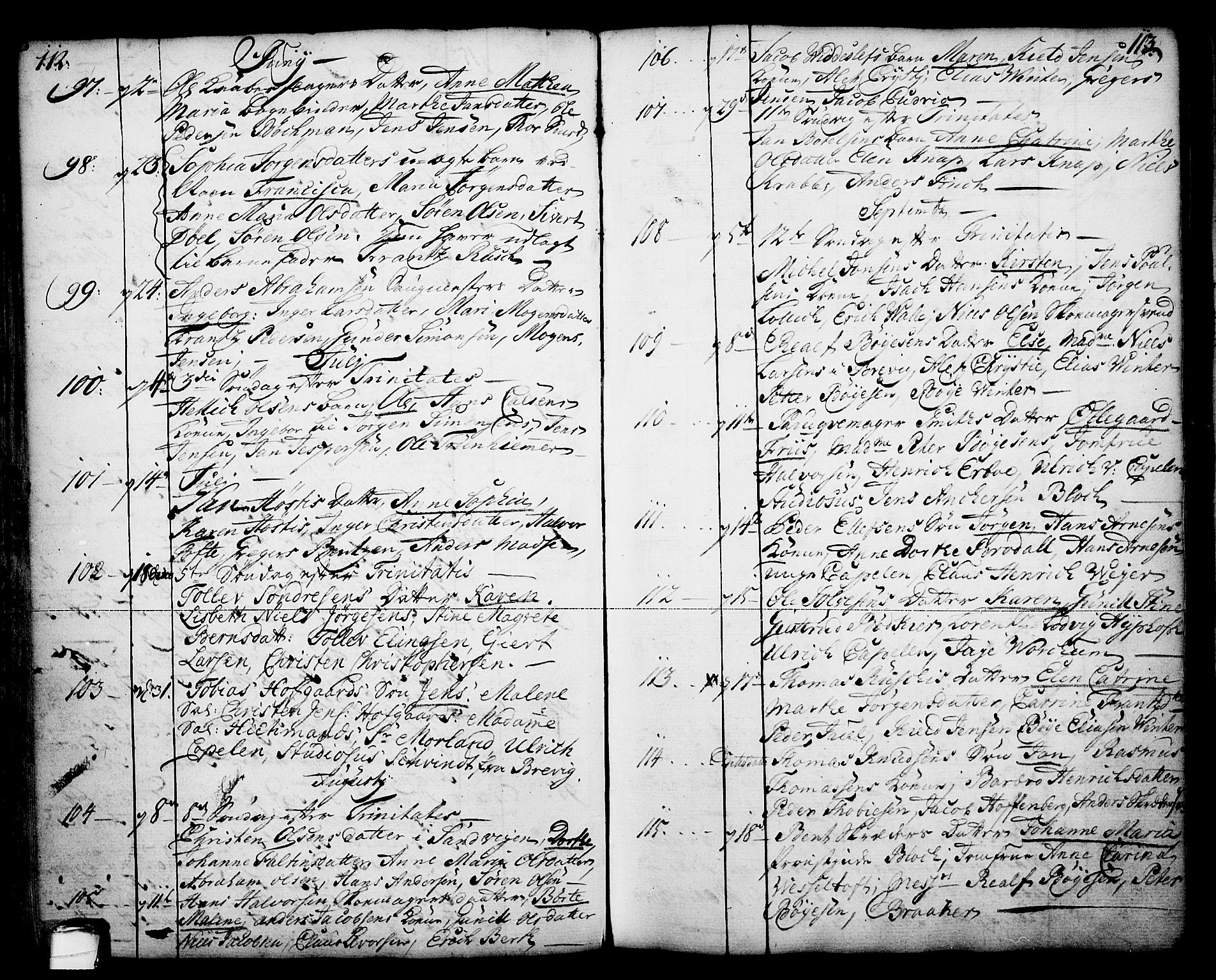 Skien kirkebøker, AV/SAKO-A-302/F/Fa/L0003: Parish register (official) no. 3, 1755-1791, p. 112-113