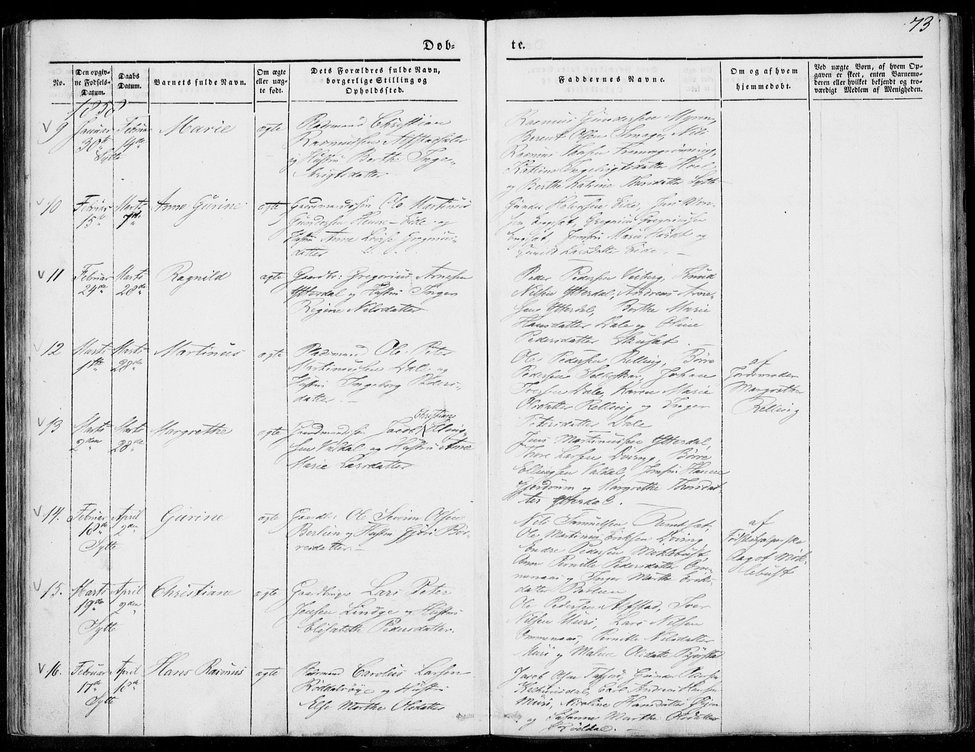 Ministerialprotokoller, klokkerbøker og fødselsregistre - Møre og Romsdal, AV/SAT-A-1454/519/L0249: Parish register (official) no. 519A08, 1846-1868, p. 73