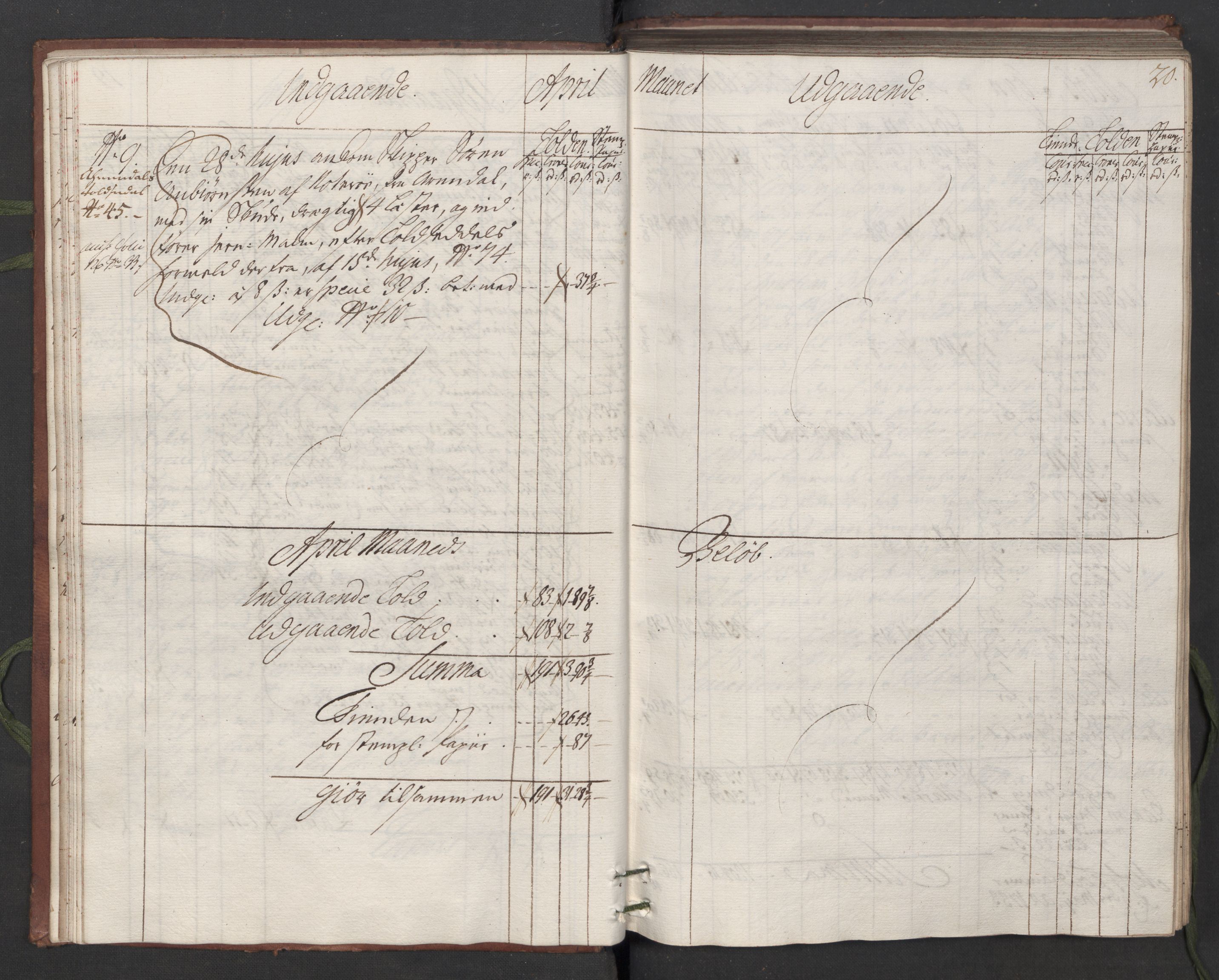 Generaltollkammeret, tollregnskaper, AV/RA-EA-5490/R05/L0014/0001: Tollregnskaper Moss, Son, Krokstad / Hovedtollbok, 1733, p. 19b-20a