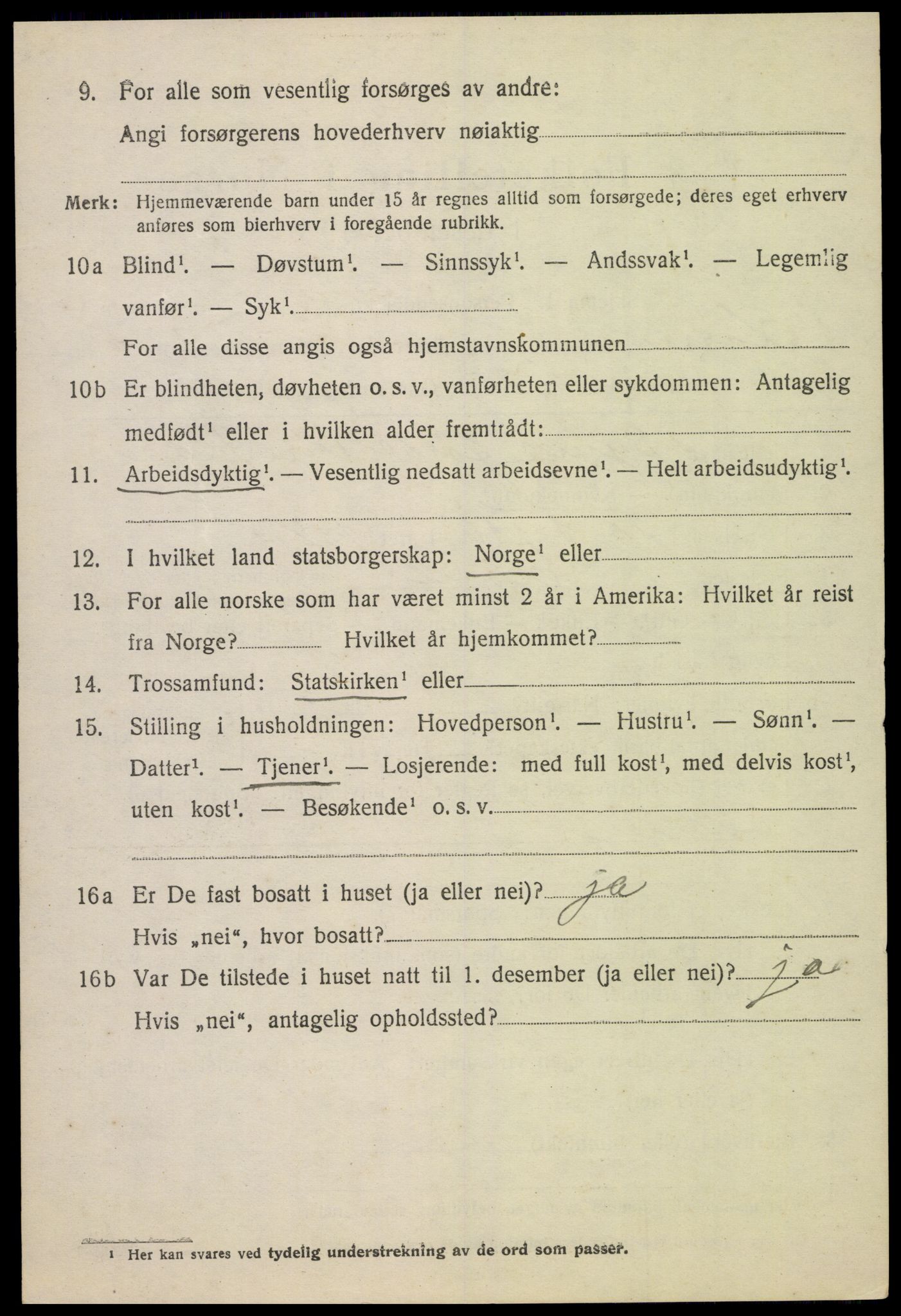 SAH, 1920 census for Lom, 1920, p. 3401