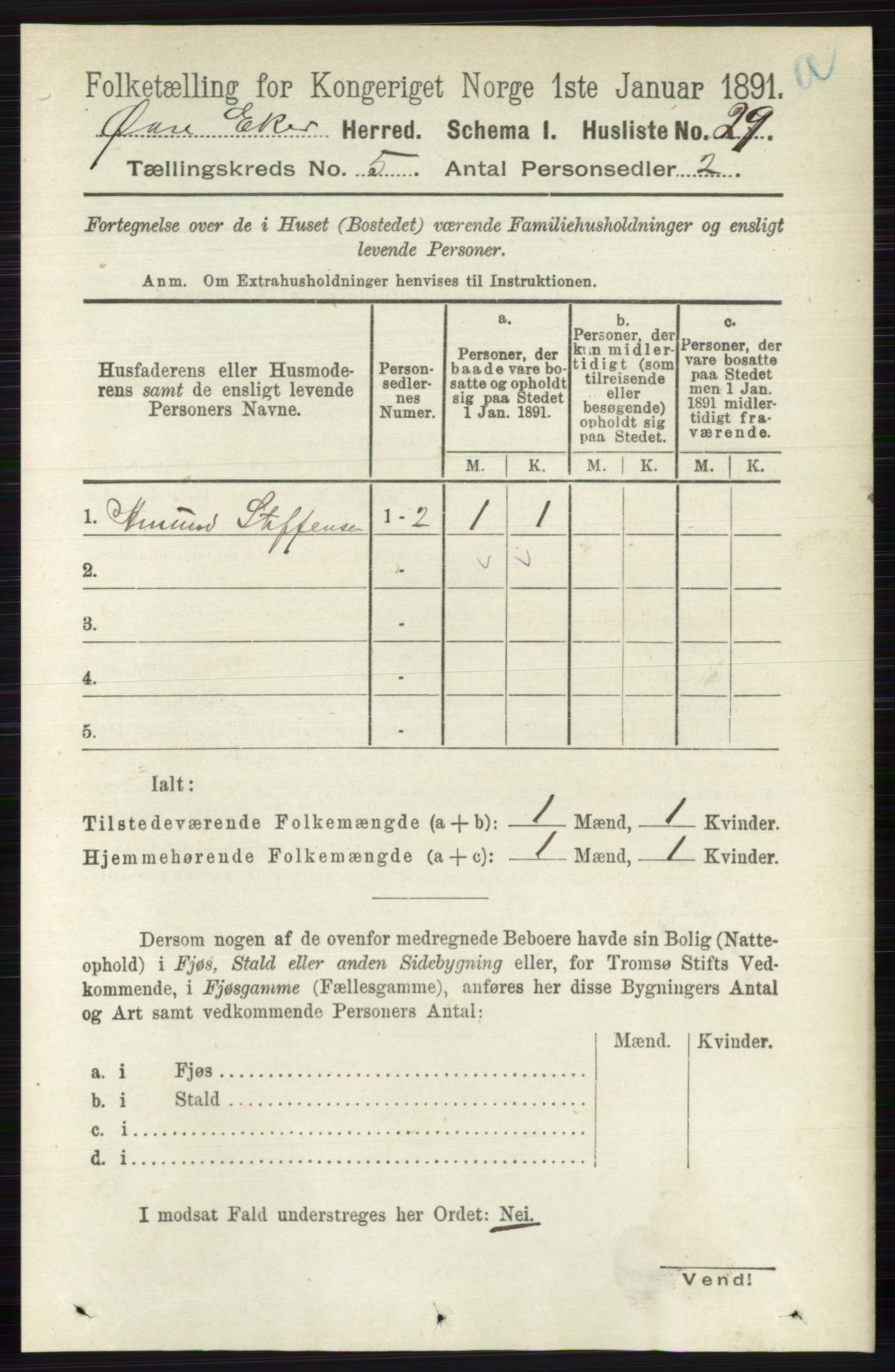 RA, 1891 census for 0624 Øvre Eiker, 1891, p. 1803