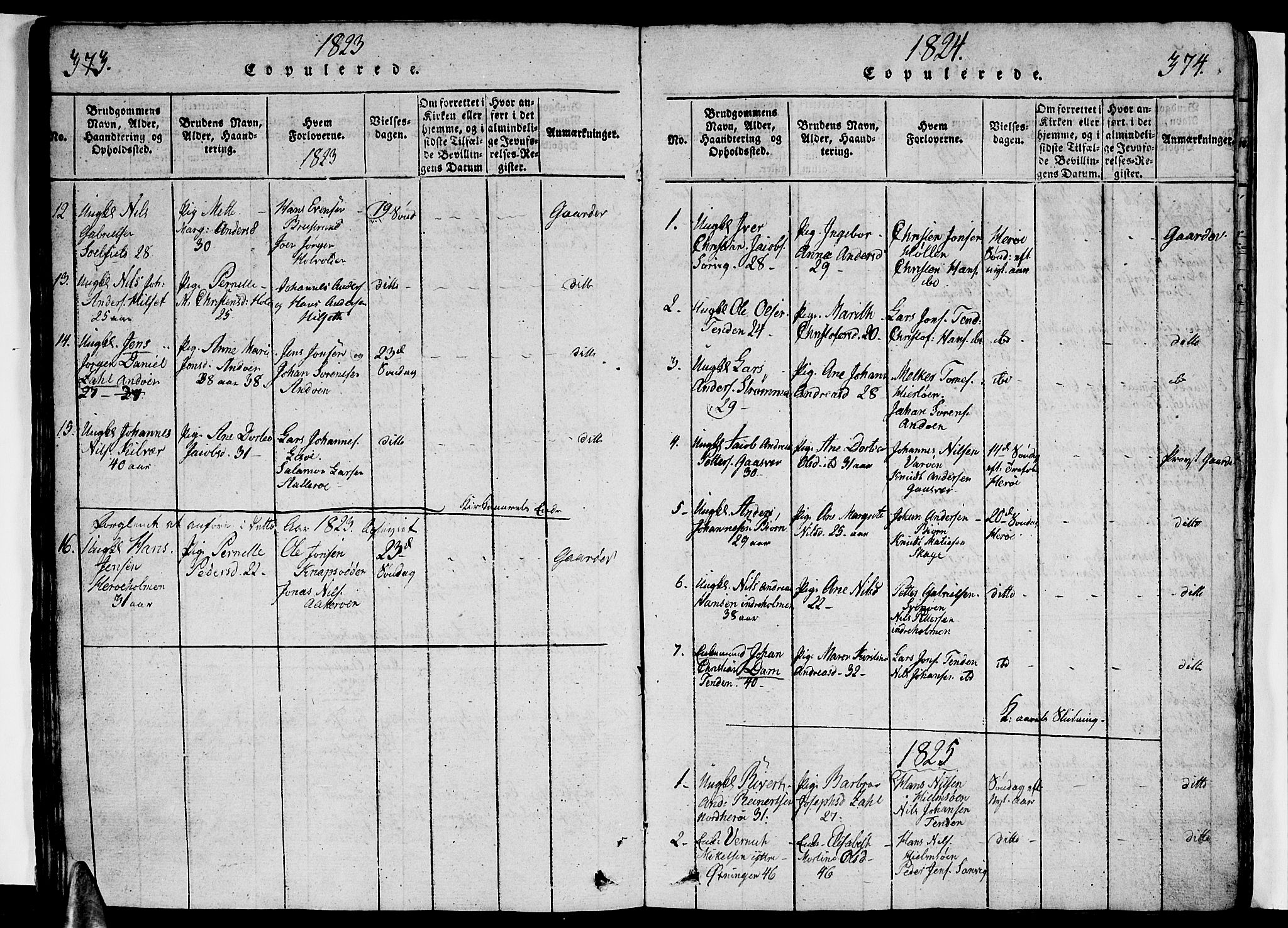 Ministerialprotokoller, klokkerbøker og fødselsregistre - Nordland, AV/SAT-A-1459/834/L0510: Parish register (copy) no. 834C01, 1820-1847, p. 373-374