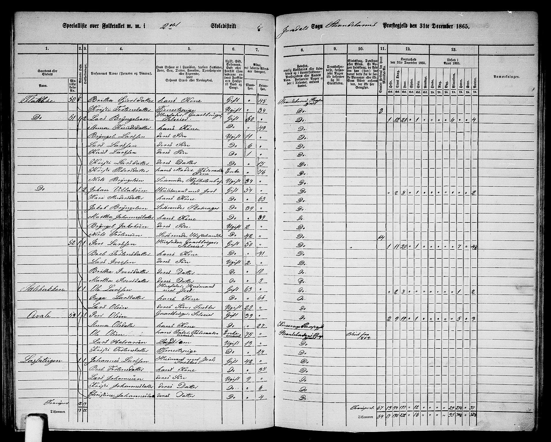 RA, 1865 census for Strandebarm, 1865, p. 107