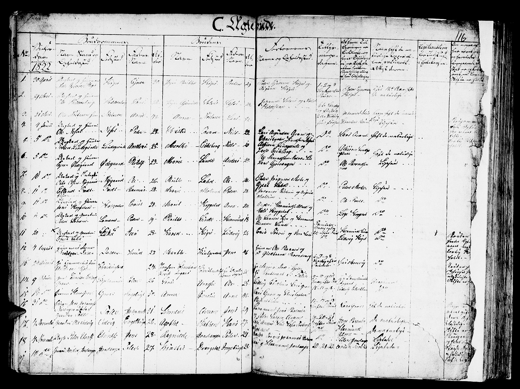 Hafslo sokneprestembete, SAB/A-80301/H/Haa/Haaa/L0004: Parish register (official) no. A 4, 1821-1834, p. 116