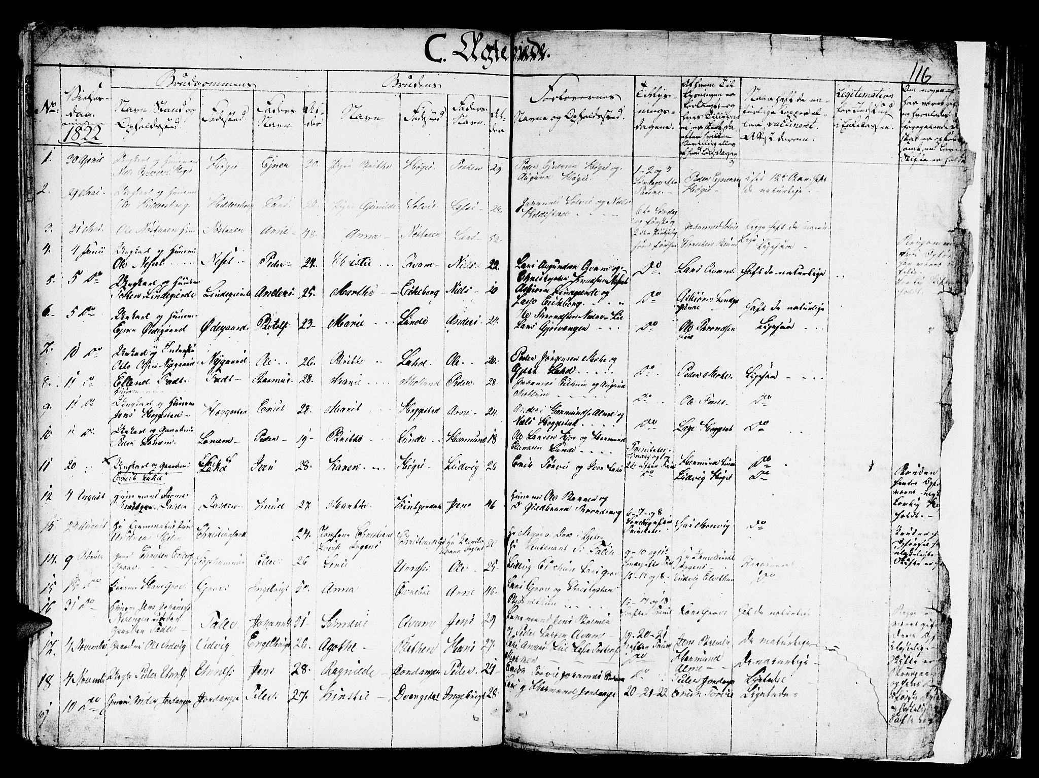 Hafslo sokneprestembete, AV/SAB-A-80301/H/Haa/Haaa/L0004: Parish register (official) no. A 4, 1821-1834, p. 116