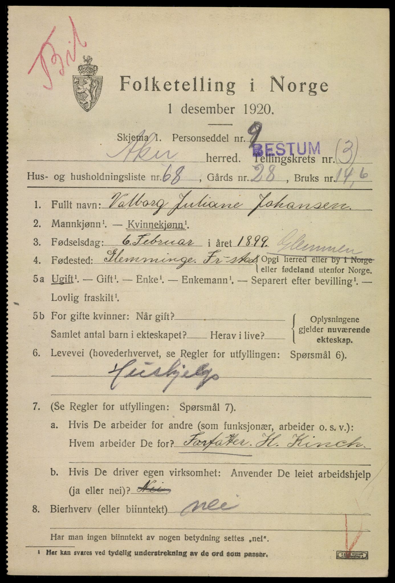 SAO, 1920 census for Aker, 1920, p. 24794