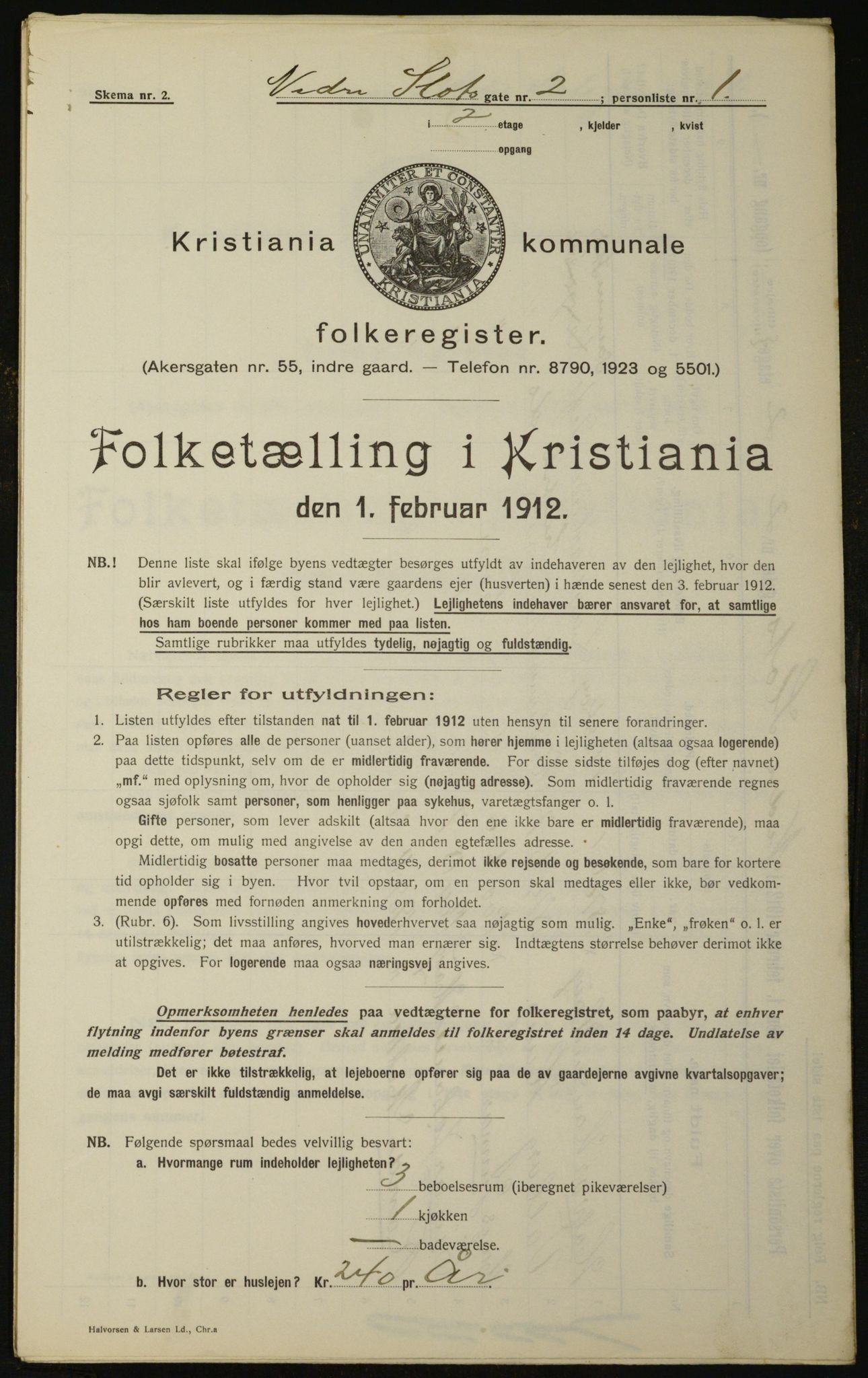 OBA, Municipal Census 1912 for Kristiania, 1912, p. 70020