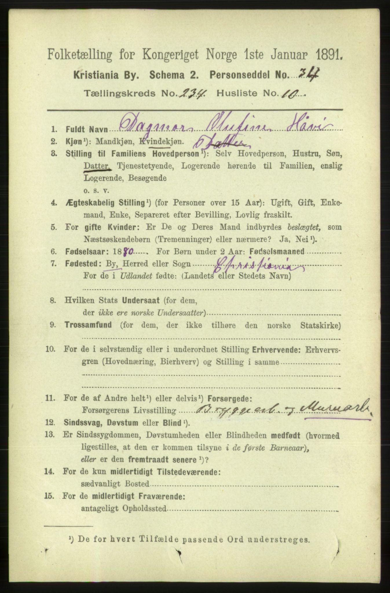 RA, 1891 census for 0301 Kristiania, 1891, p. 143749