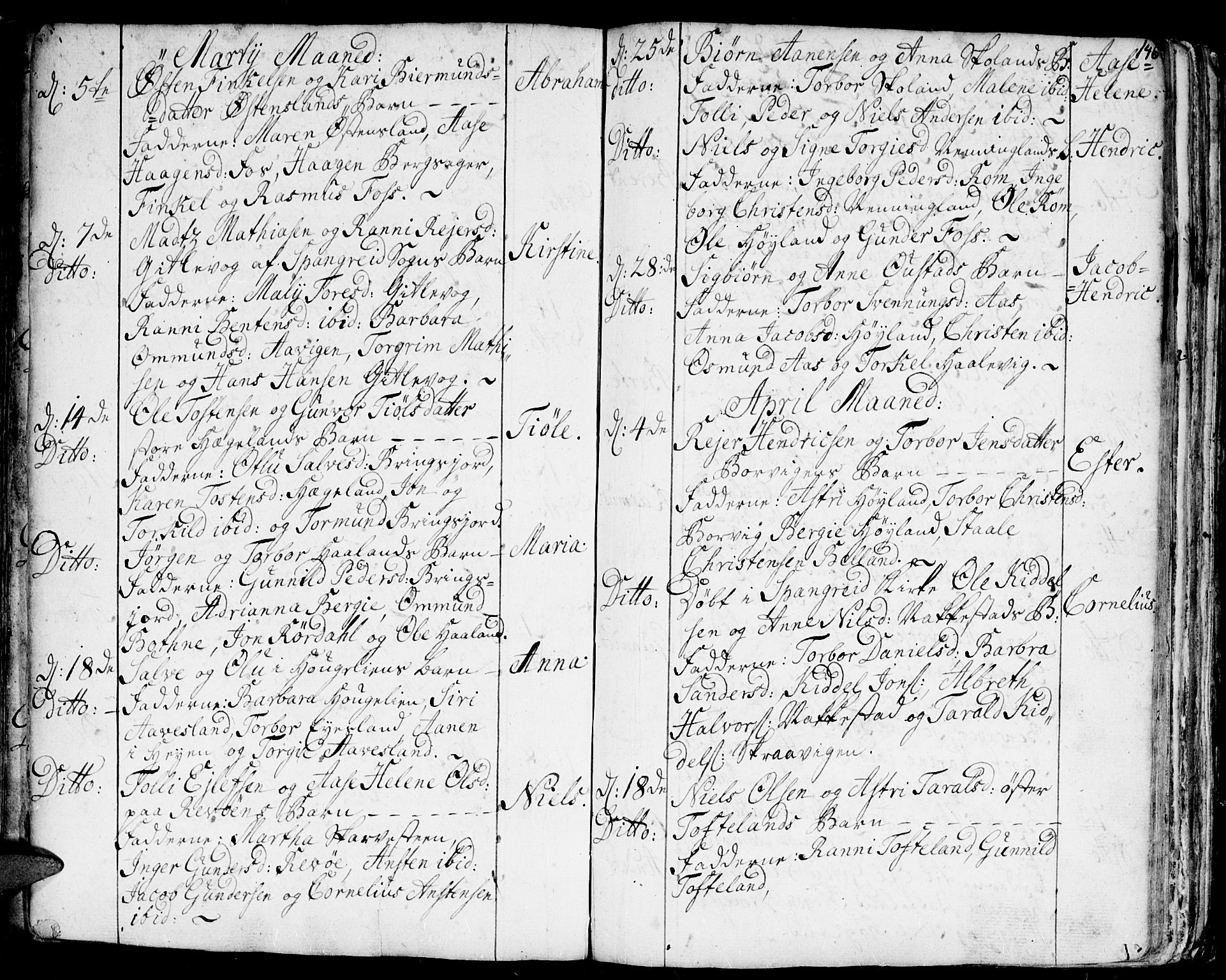 Lyngdal sokneprestkontor, AV/SAK-1111-0029/F/Fa/Fac/L0001: Parish register (official) no. A 1, 1727-1779, p. 146