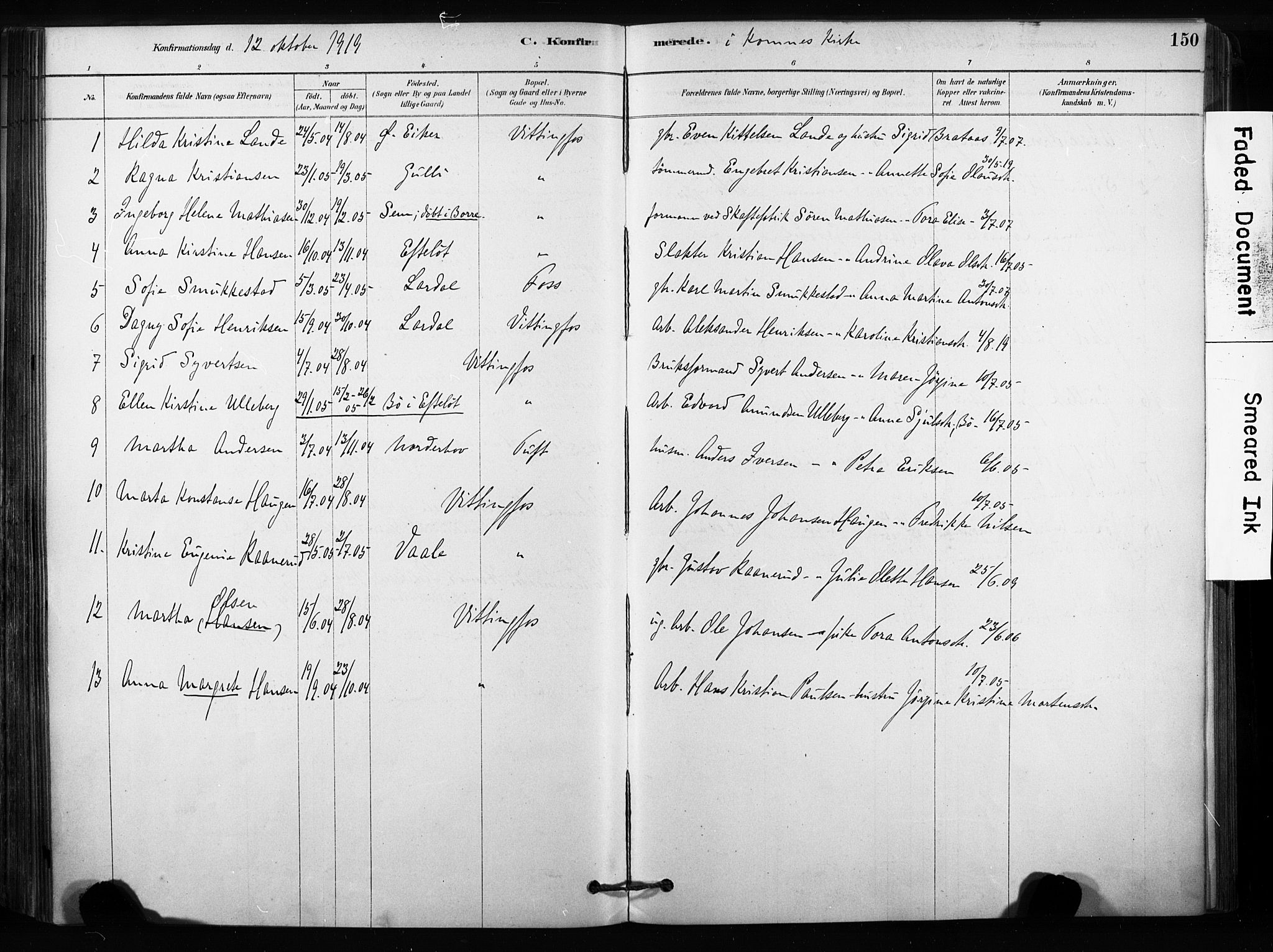 Sandsvær kirkebøker, SAKO/A-244/F/Fc/L0001: Parish register (official) no. III 1, 1878-1923, p. 150