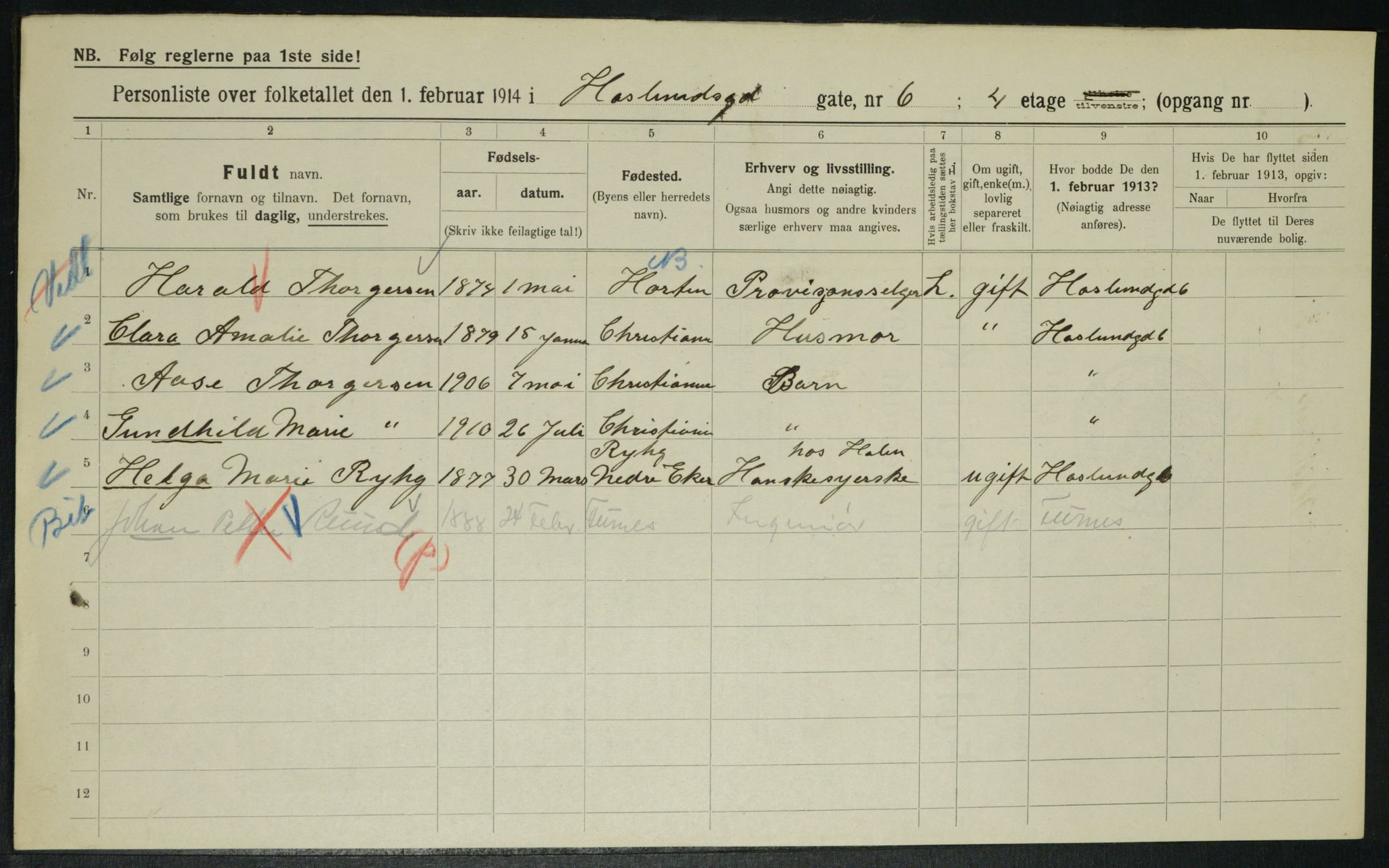 OBA, Municipal Census 1914 for Kristiania, 1914, p. 26988