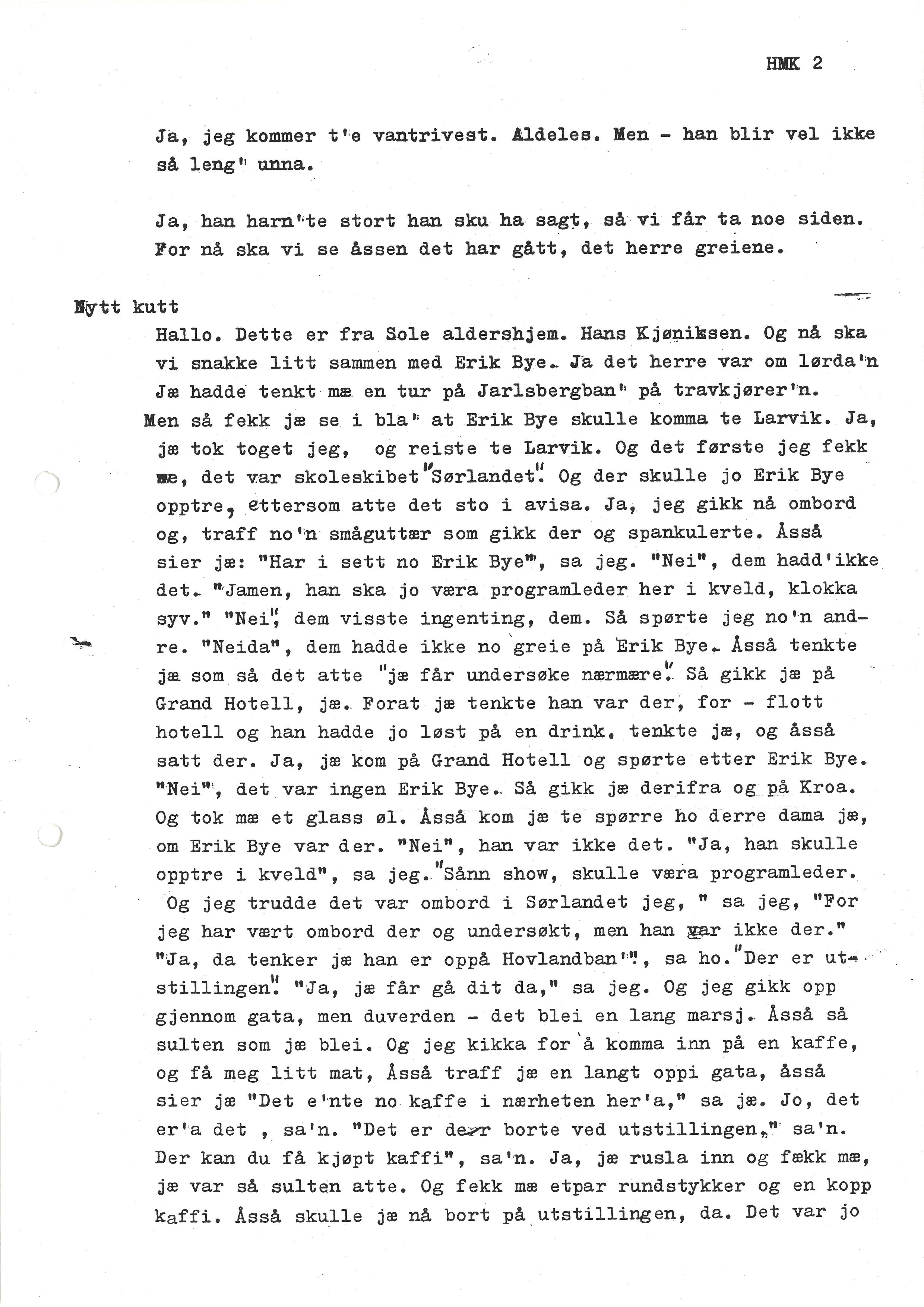 Sa 16 - Folkemusikk fra Vestfold, Gjerdesamlingen, VEMU/A-1868/I/L0001: Informantregister med intervjunedtegnelser, 1979-1986