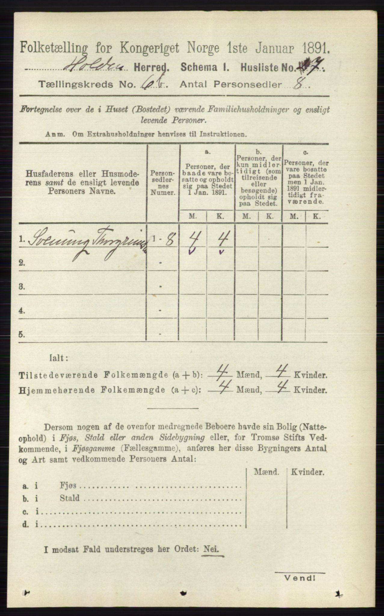 RA, 1891 census for 0819 Holla, 1891, p. 3166