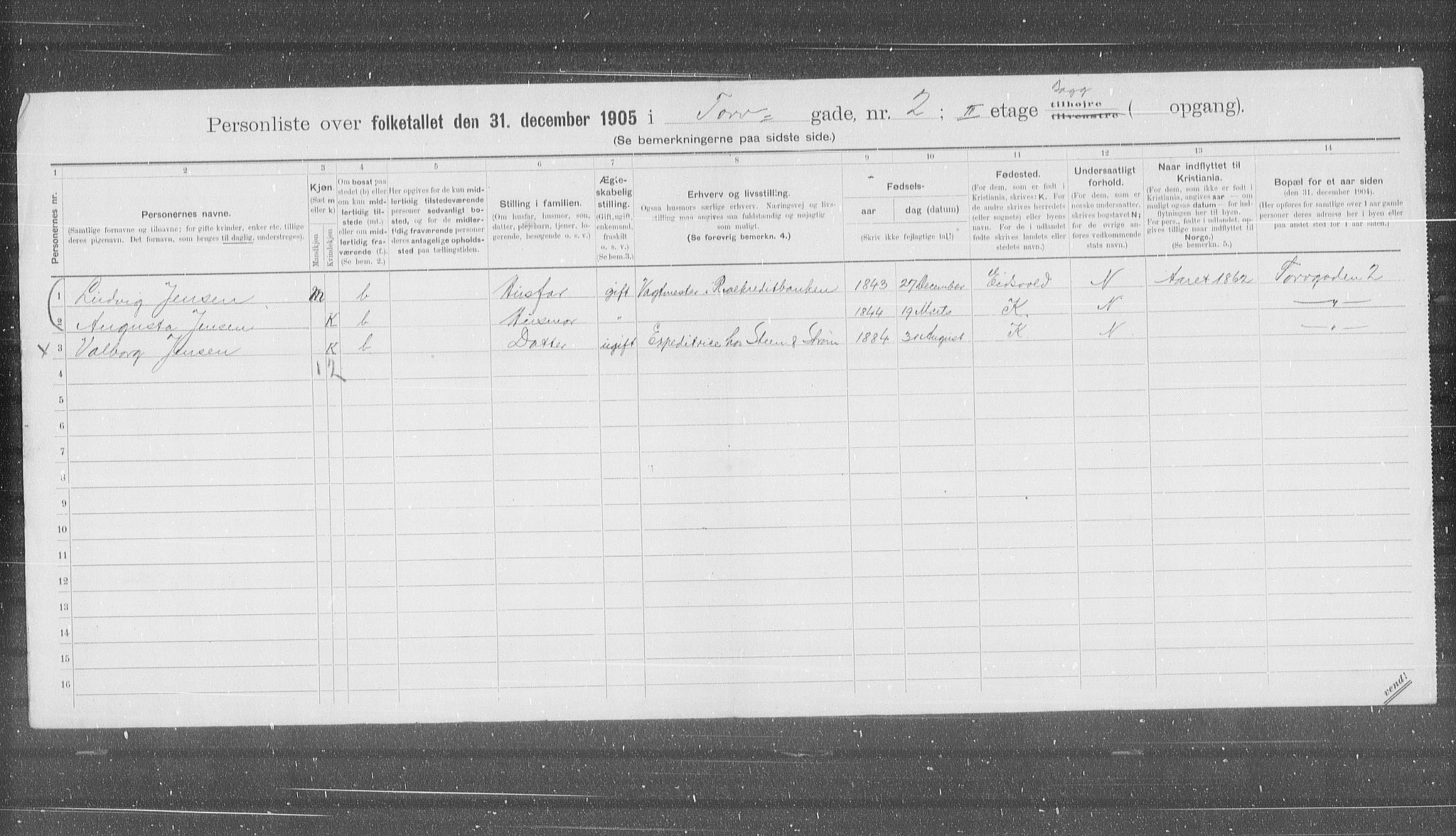 OBA, Municipal Census 1905 for Kristiania, 1905, p. 60229