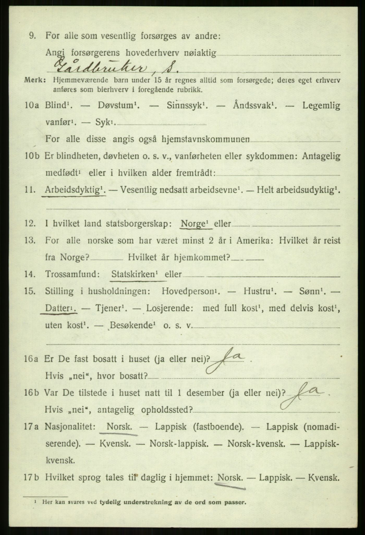 SATØ, 1920 census for Lavangen, 1920, p. 2686