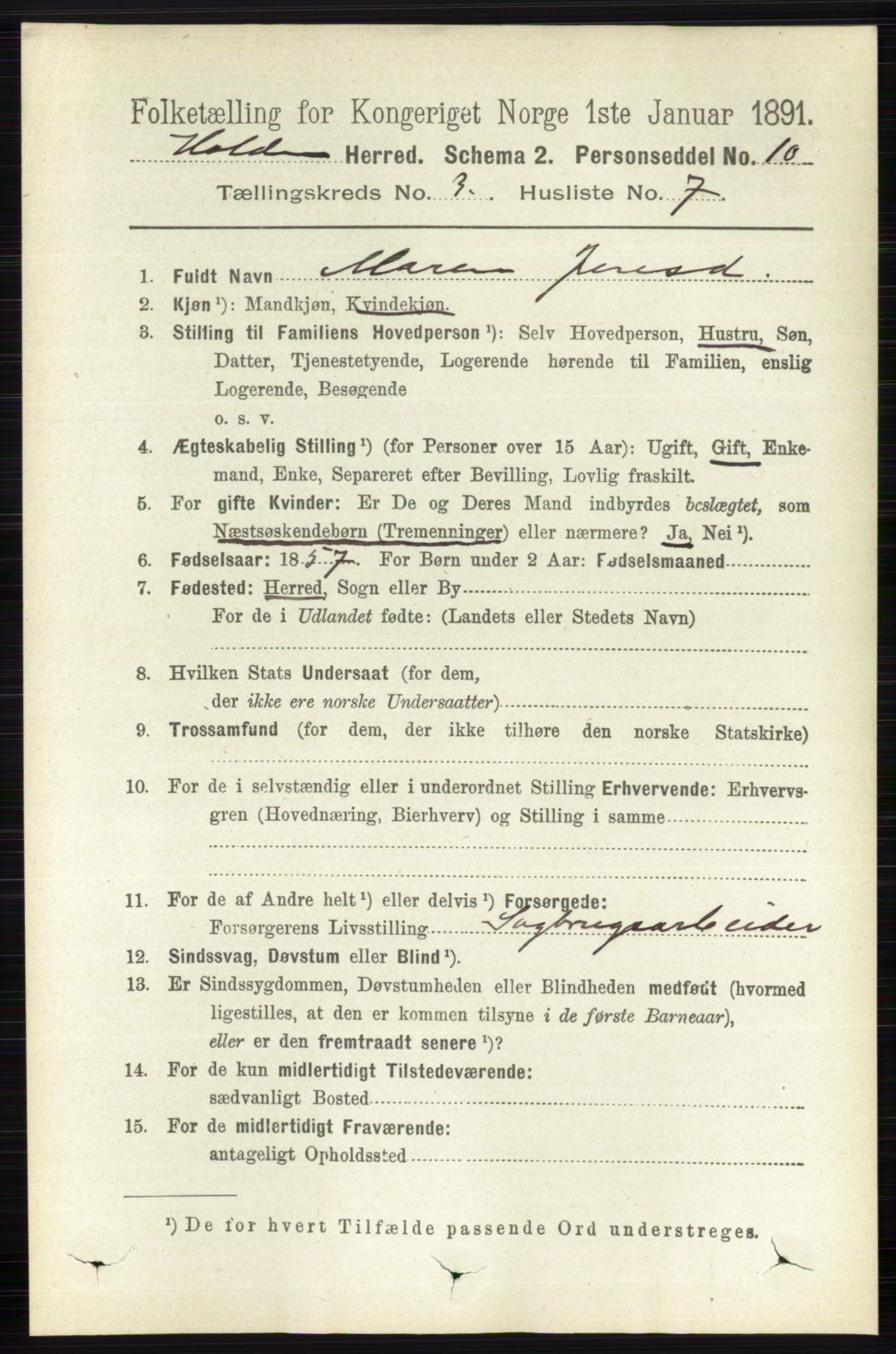 RA, 1891 census for 0819 Holla, 1891, p. 1415