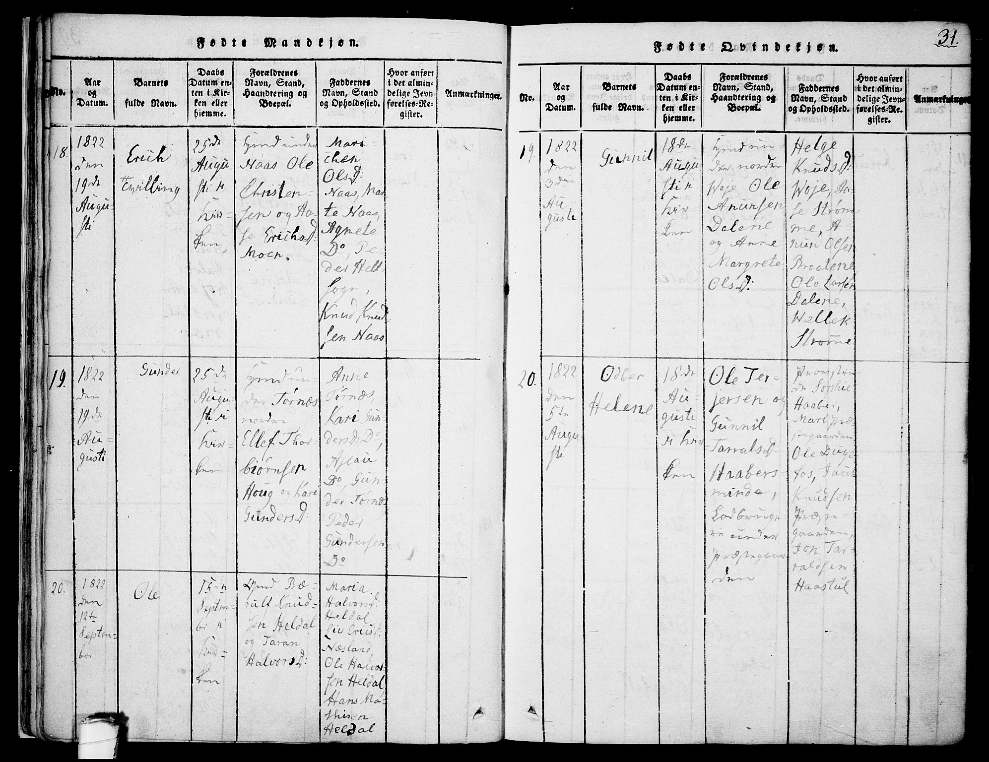 Drangedal kirkebøker, AV/SAKO-A-258/F/Fa/L0005: Parish register (official) no. 5 /1, 1814-1831, p. 31
