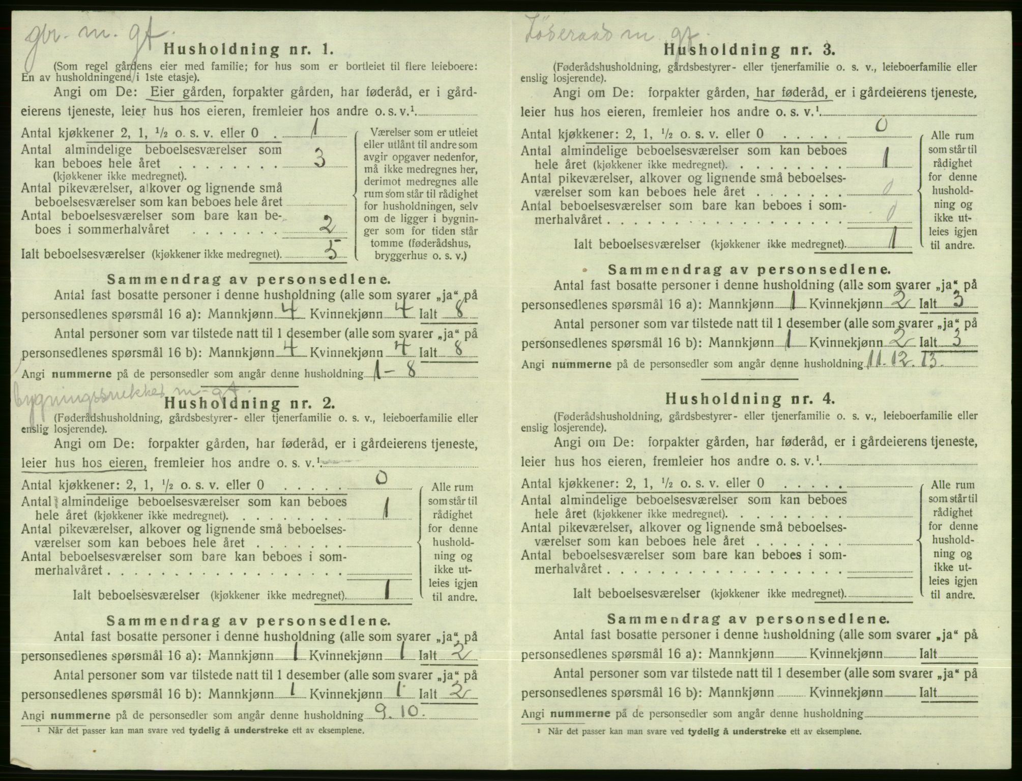 SAB, 1920 census for Evanger, 1920, p. 658
