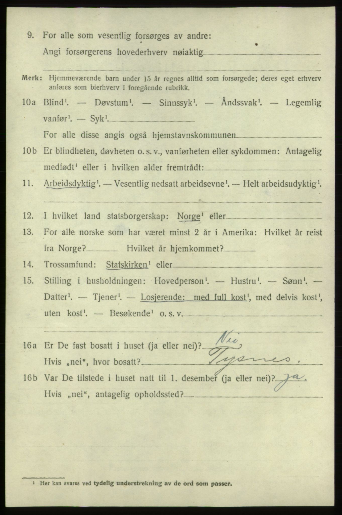 SAB, 1920 census for Fitjar, 1920, p. 5713