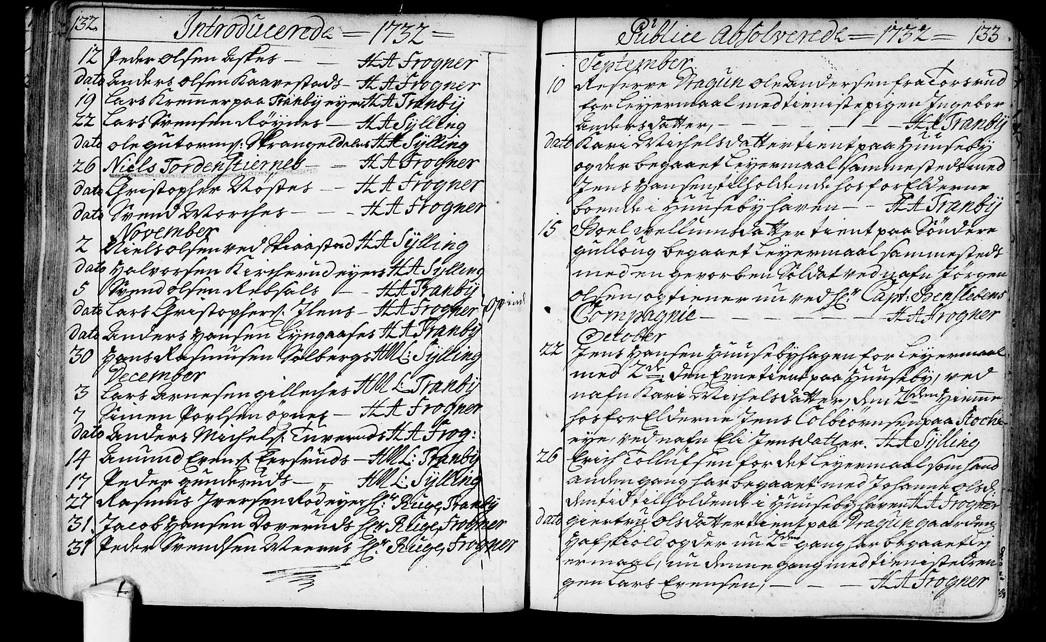 Lier kirkebøker, AV/SAKO-A-230/F/Fa/L0003: Parish register (official) no. I 3, 1727-1748, p. 132-133