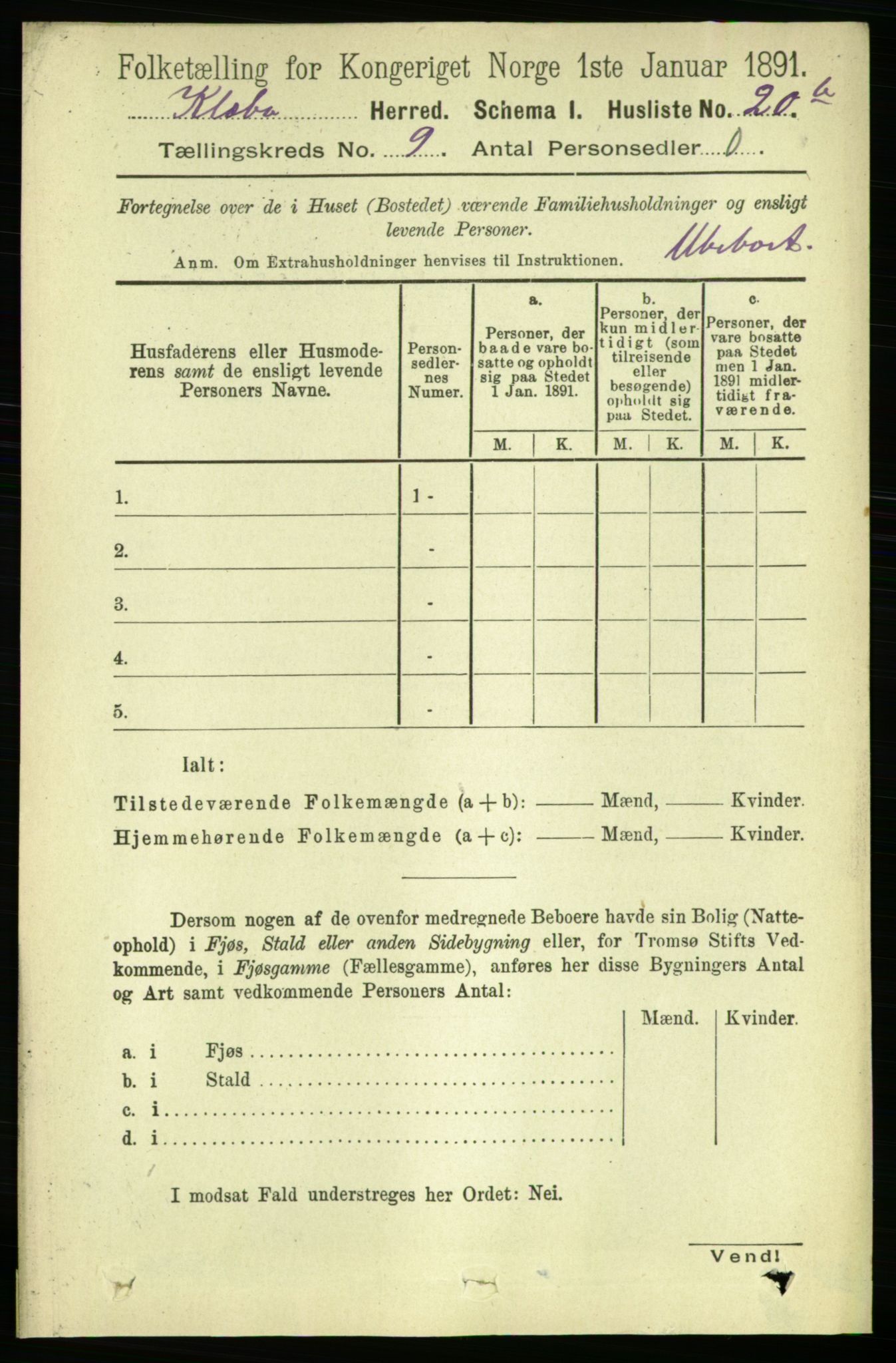 RA, 1891 census for 1662 Klæbu, 1891, p. 1738