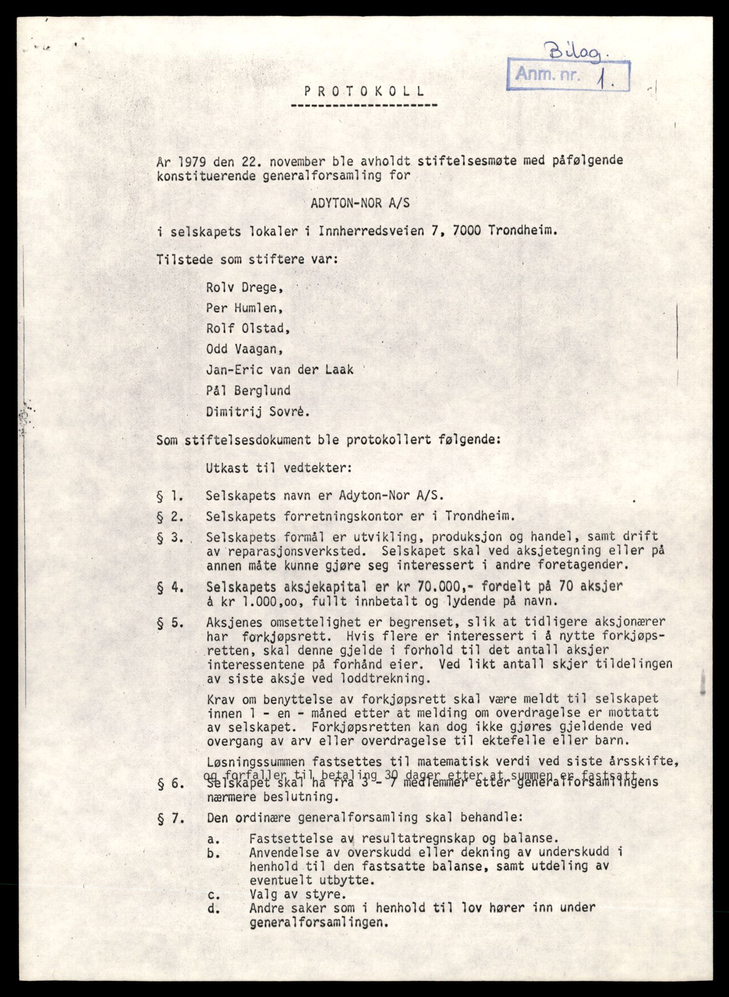 Trondheim byfogd, AV/SAT-A-0003/2/J/Jd/Jdb/L0069: Aksjeselskap, andelslag og borettslag, A, 1982-1985, p. 5