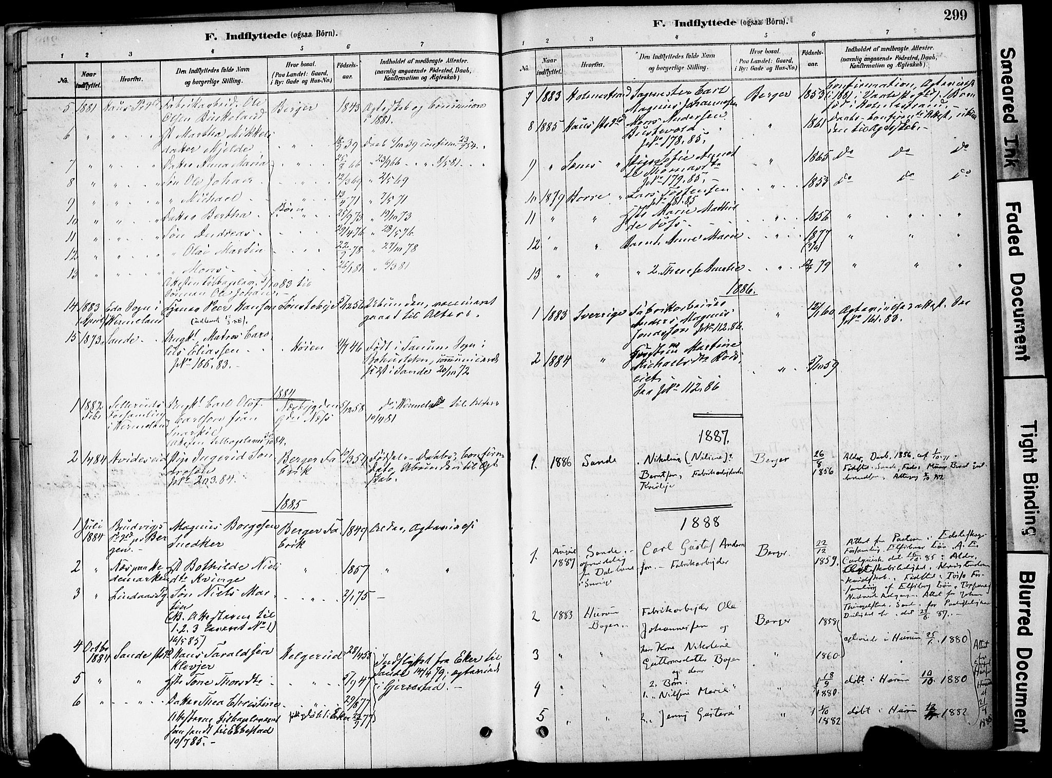 Strømm kirkebøker, AV/SAKO-A-322/F/Fa/L0004: Parish register (official) no. I 4, 1878-1899, p. 299